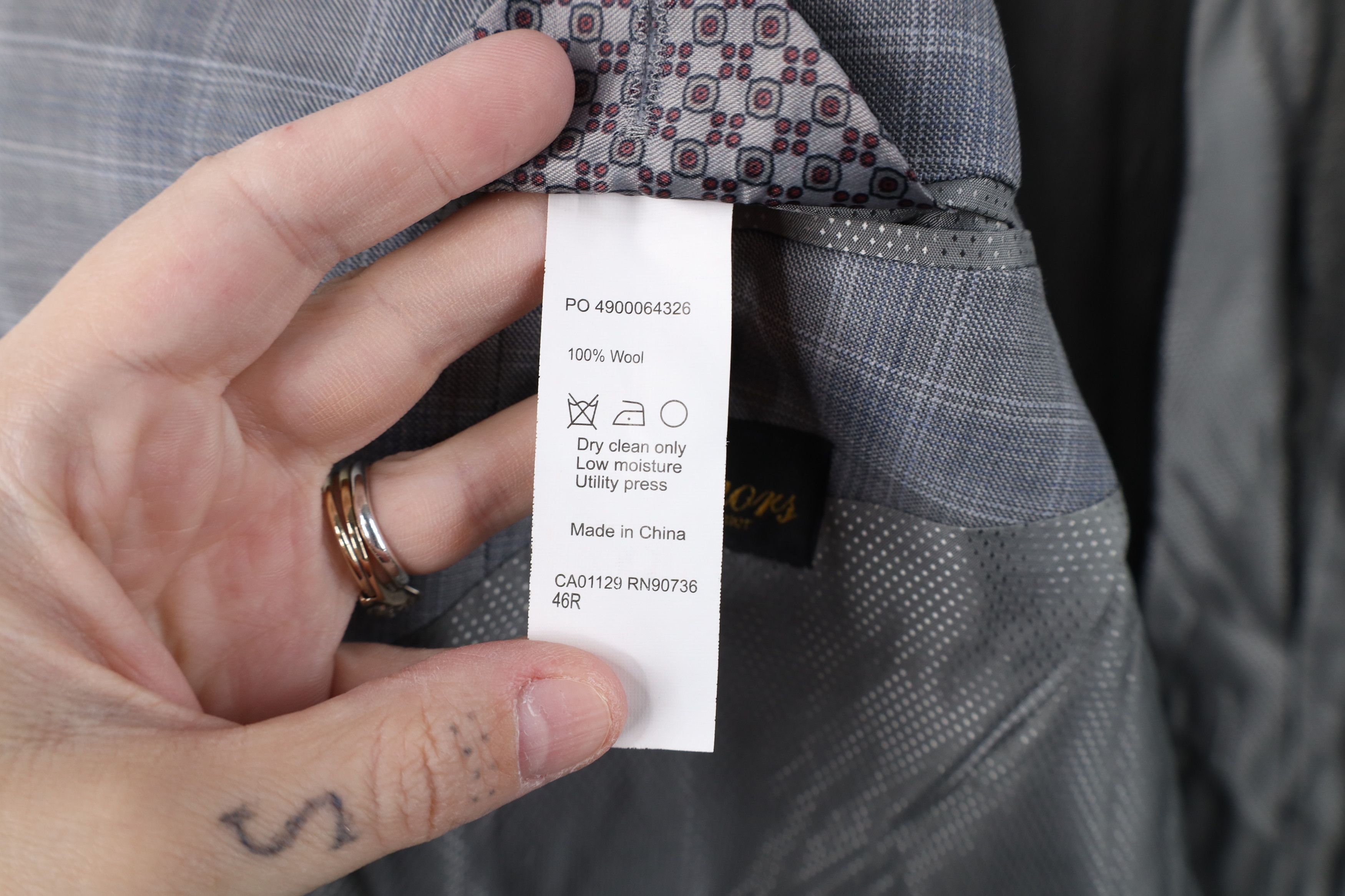 Tallia Tallia Sport Coat Suit Jacket Blazer Wedding Gray Plaid Size US XXL / EU 58 / 5 - 10 Thumbnail