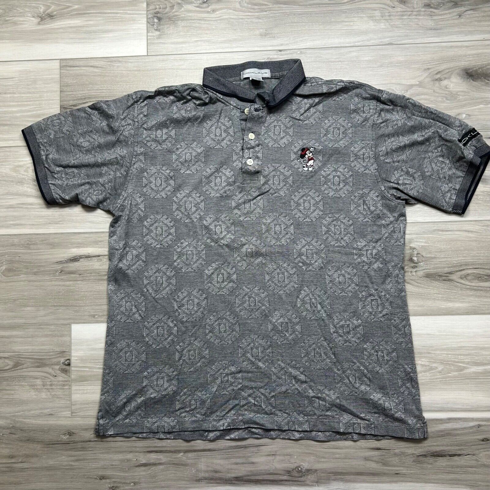 Disney Walt Disney Mickey Mouse Golf Polo Shirt Gray Men's XL90s Size US XL / EU 56 / 4 - 1 Thumbnail