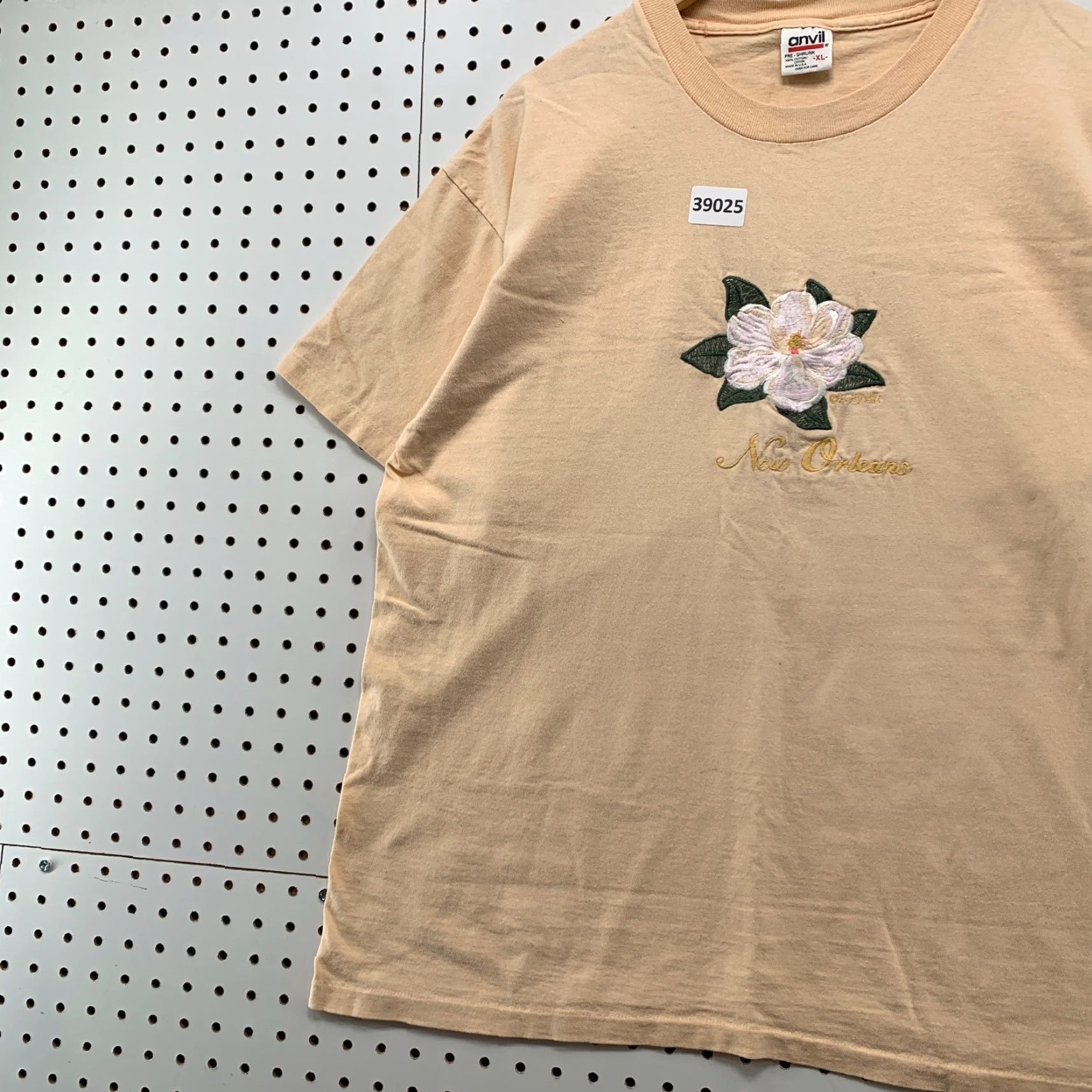 Anvil VINTAGE Anvil 90s Floral Shirt Adult XL Orange Single Stitch Flower USA Mens Size US XL / EU 56 / 4 - 3 Thumbnail