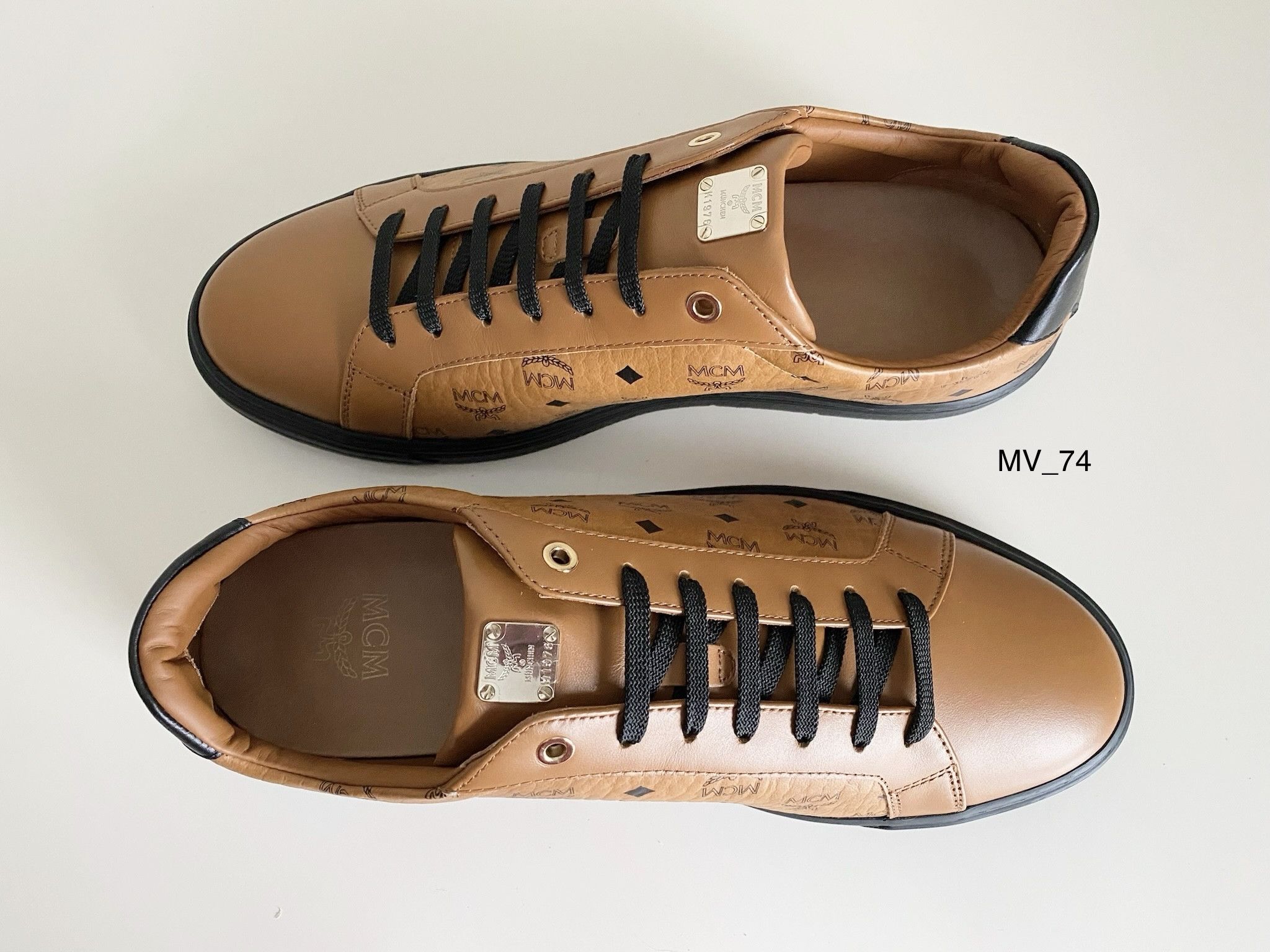 MCM MCM Cognac Visetos Leather Sneakers - Sz EU 44 / US 11 - NIB Size US 11 / EU 44 - 5 Thumbnail