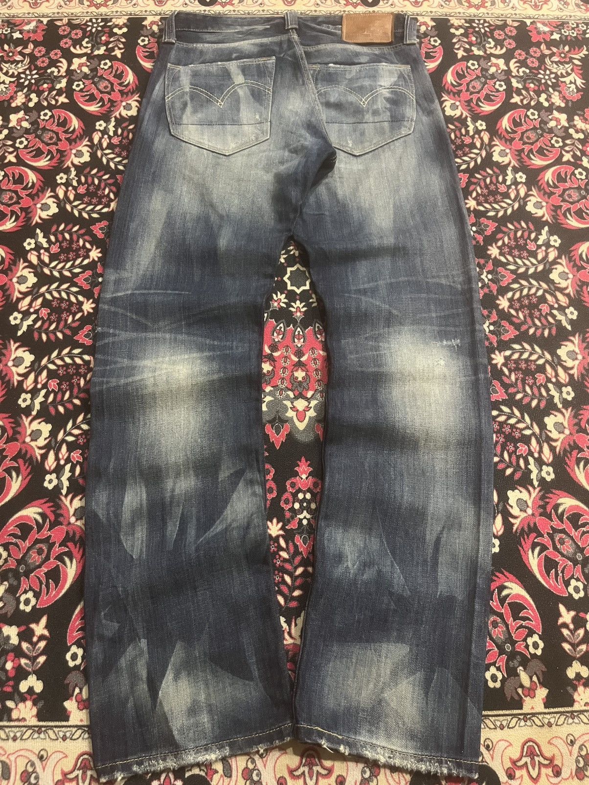 Levi's Vintage Levi’s 505 Blue Washed Distressed Slim Straight Jean Size US 30 / EU 46 - 2 Thumbnail