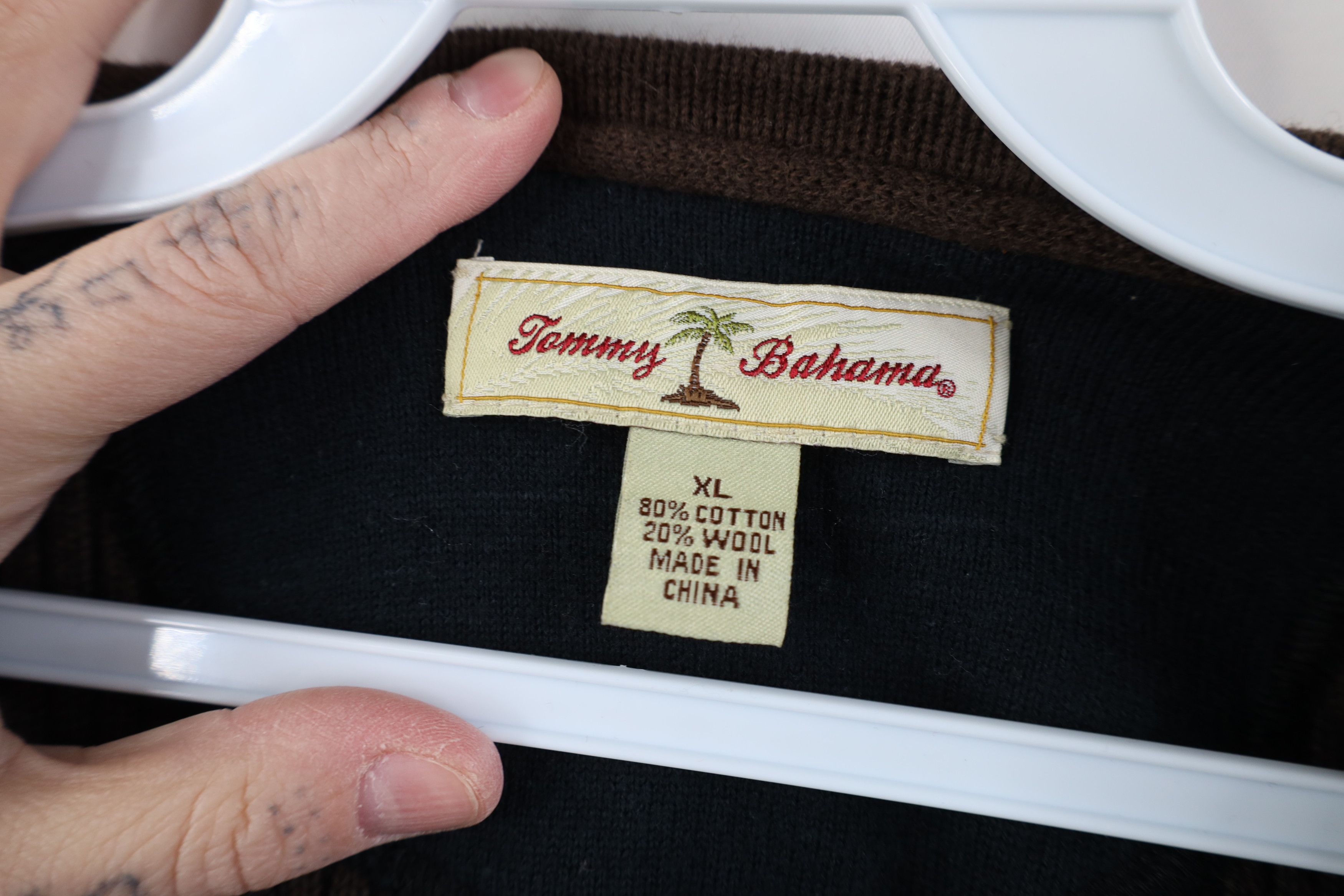 Tommy Bahama Vintage 90s Y2K Tommy Bahama Ribbed Knit Sweater Brown Size US XL / EU 56 / 4 - 5 Thumbnail
