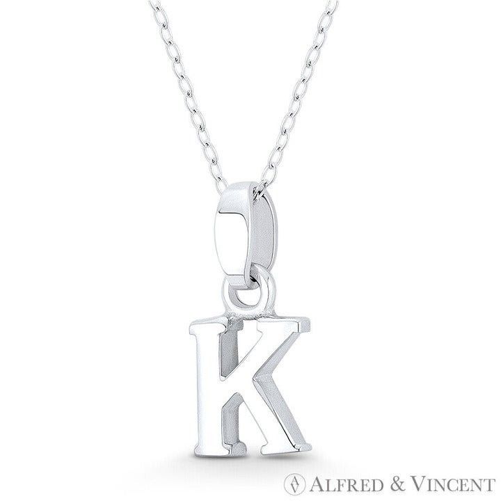 Other Initial Letter "K" Charm 3D Pendant in .925 Sterling Silver Size ONE SIZE - 1 Preview