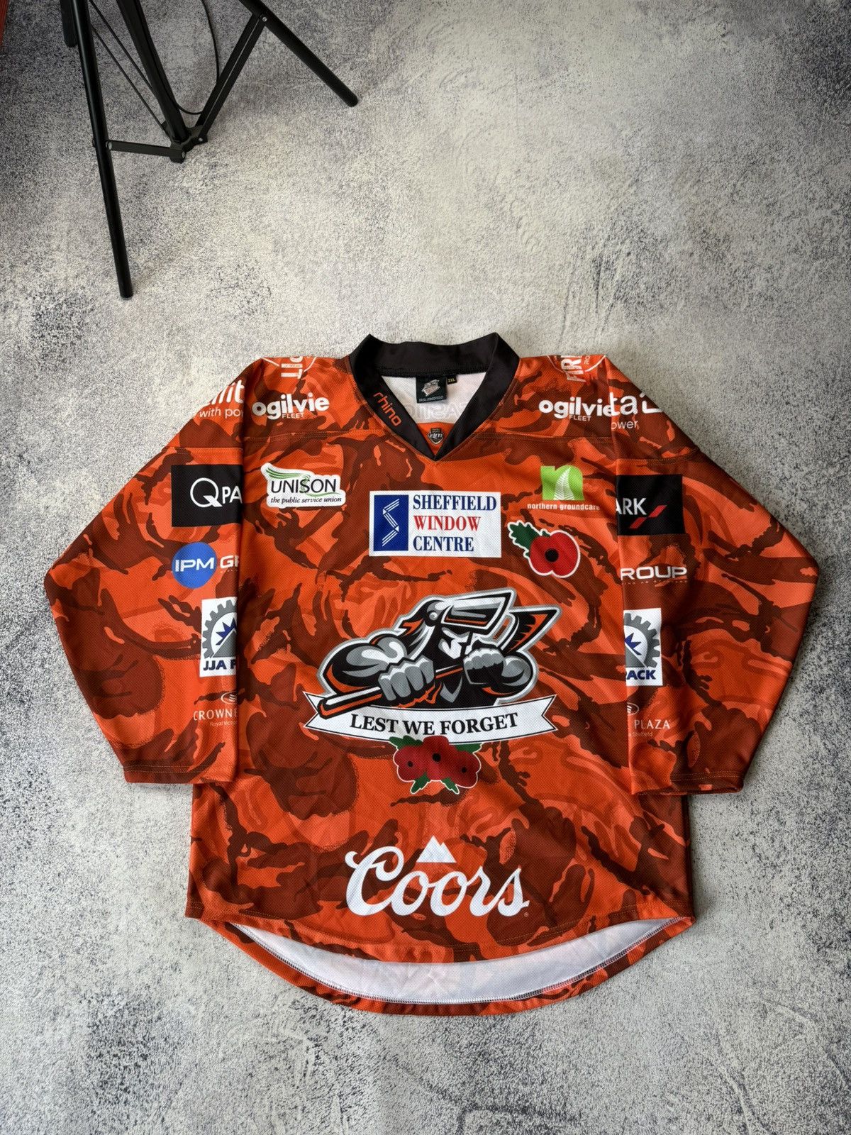 NHL Sheffield Steelers EIHL Remembrance Day J. Phillips #20 Size US XXL / EU 58 / 5 - 4 Thumbnail