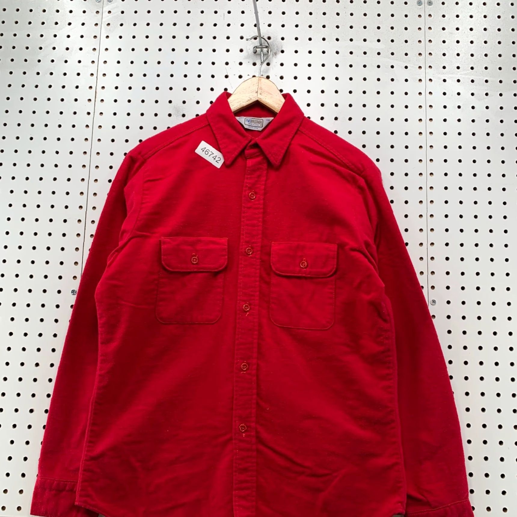 Vintage VINTAGE Five Brothers Chamois Button Shirt Mens Regular Large Red Long Sleeve USA Shirt Size US L / EU 52-54 / 3 - 4 Thumbnail