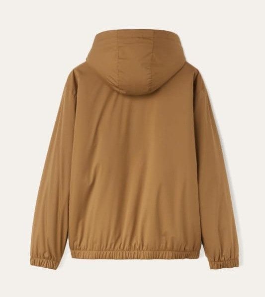 o1srvl11e1125 Hooded Bomber Jacket in Brown