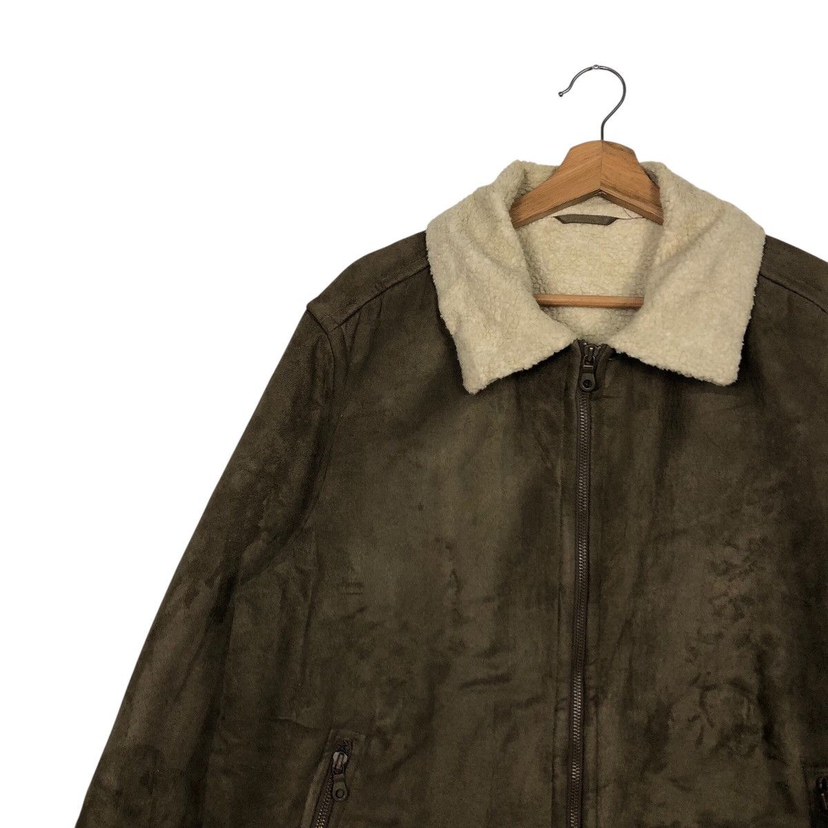 Japanese Brand 📌Vintage Leather Jacket Uniqlo Sherpa Blanket Issey Miyake Size US L / EU 52-54 / 3 - 8 Thumbnail