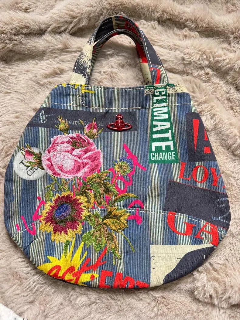 Vivienne Westwood Vivienne Westwood size os Vintage Floral Printed Canvas Bag Size ONE SIZE - 3 Thumbnail