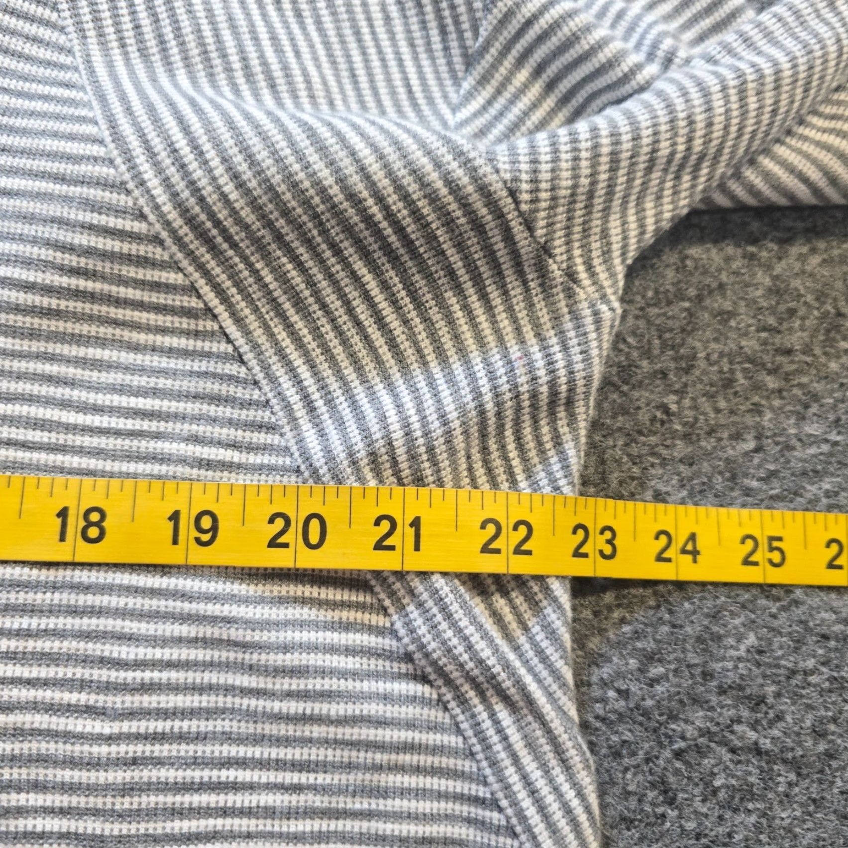 J. Jill J. Jill Blouse Women's XL Gray Striped Thermal Texture Long Sleeve Knit Cotton Regular Fit Shirt Size XL / US 12-14 / IT 48-50 - 5 Thumbnail