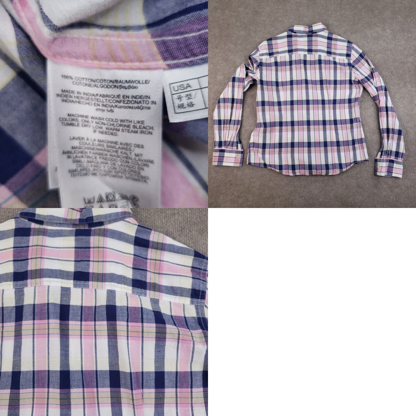 Brooks Brothers Brooks Brothers Womens Shirt 12 Pink Blue White Plaid Button Up Size XL / US 12-14 / IT 48-50 - 8 Thumbnail
