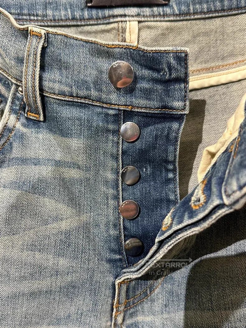 Amiri Amiri Distressed Washed Blue Denim Long Pants Size US 29 - 6 Thumbnail
