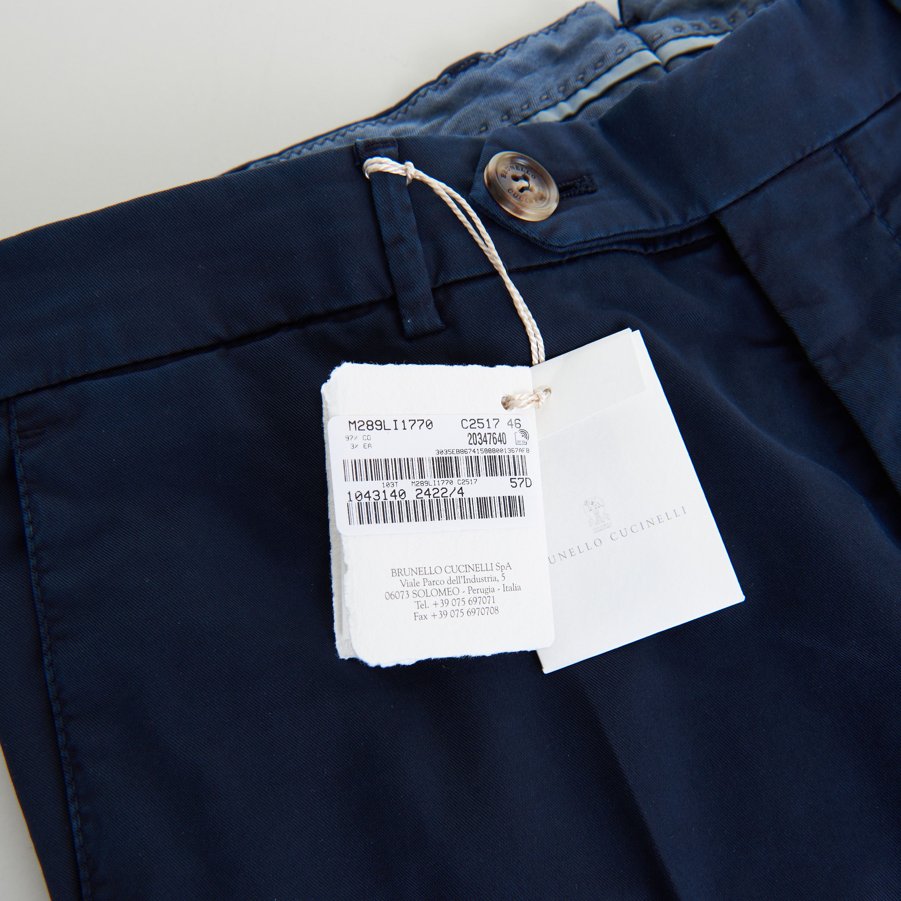 Brunello Cucinelli Navy Blue Italian Fit Trousers / Pants Size US 38 / EU 54 - 9 Thumbnail