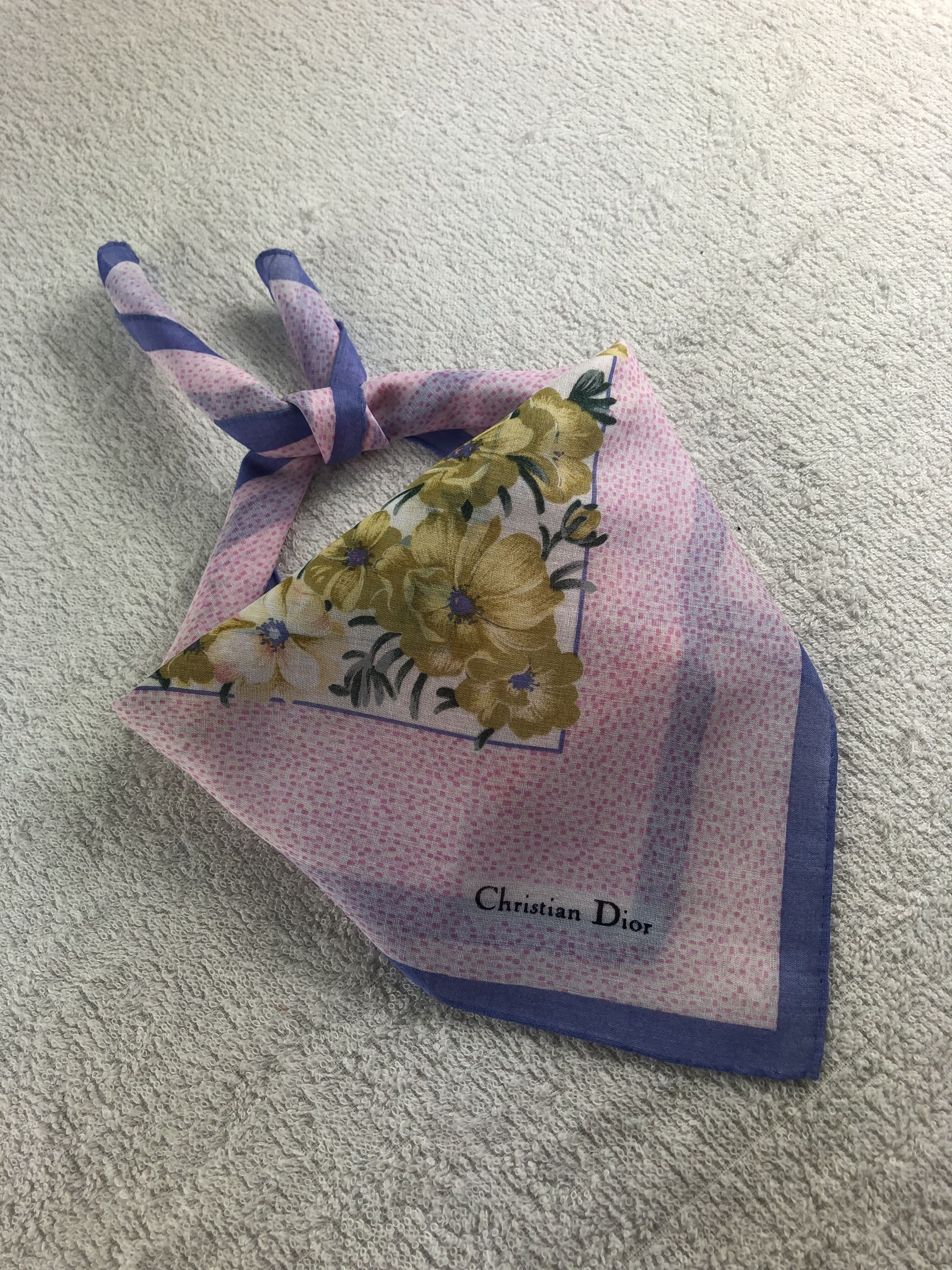Vintage Christian Dior Handkerchief / Bandana / Neckerchief C279 Size ONE SIZE - 1 Thumbnail