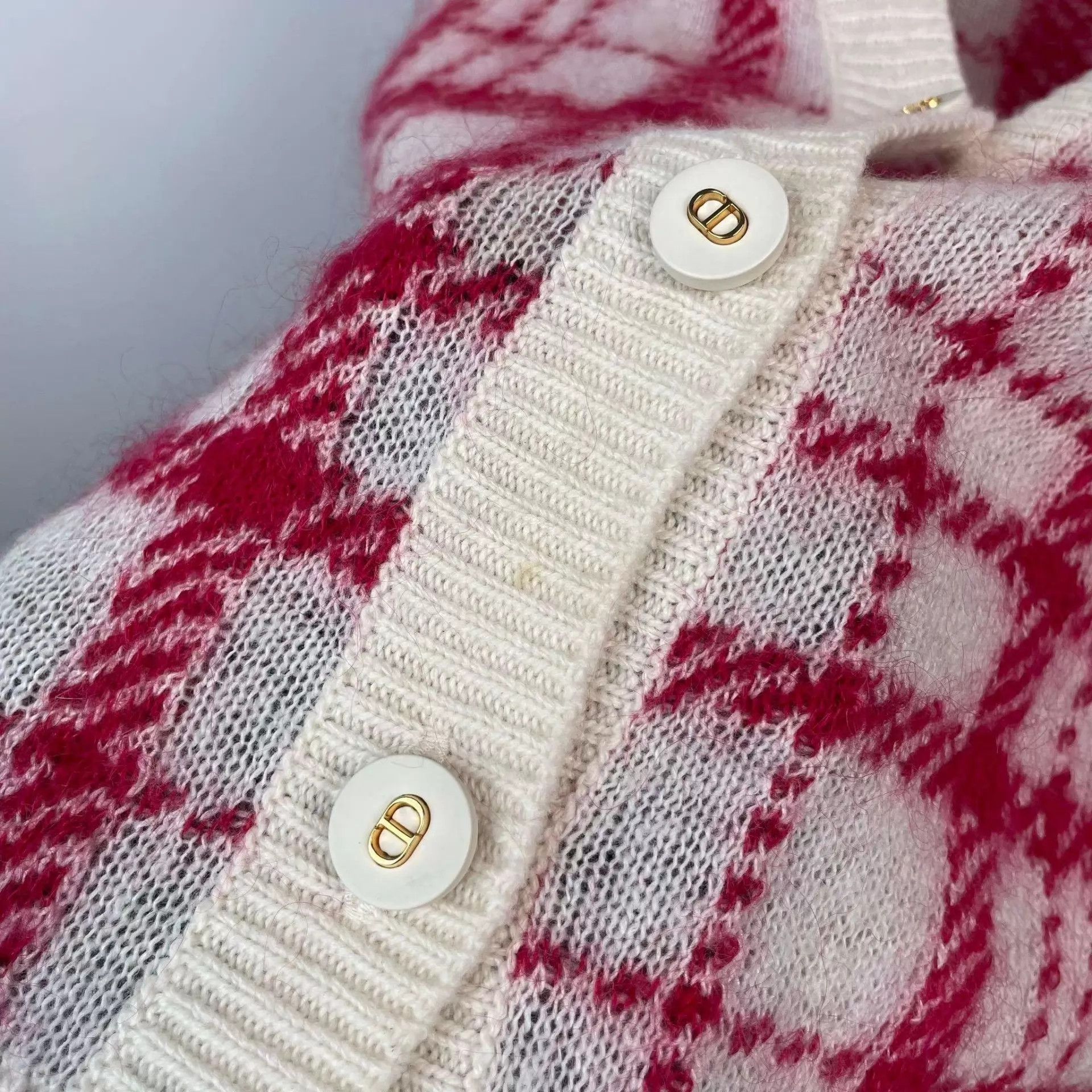 Dior Dior Red 38 Gingham Wool Knit Set Size S / US 4 / IT 40 - 6 Thumbnail