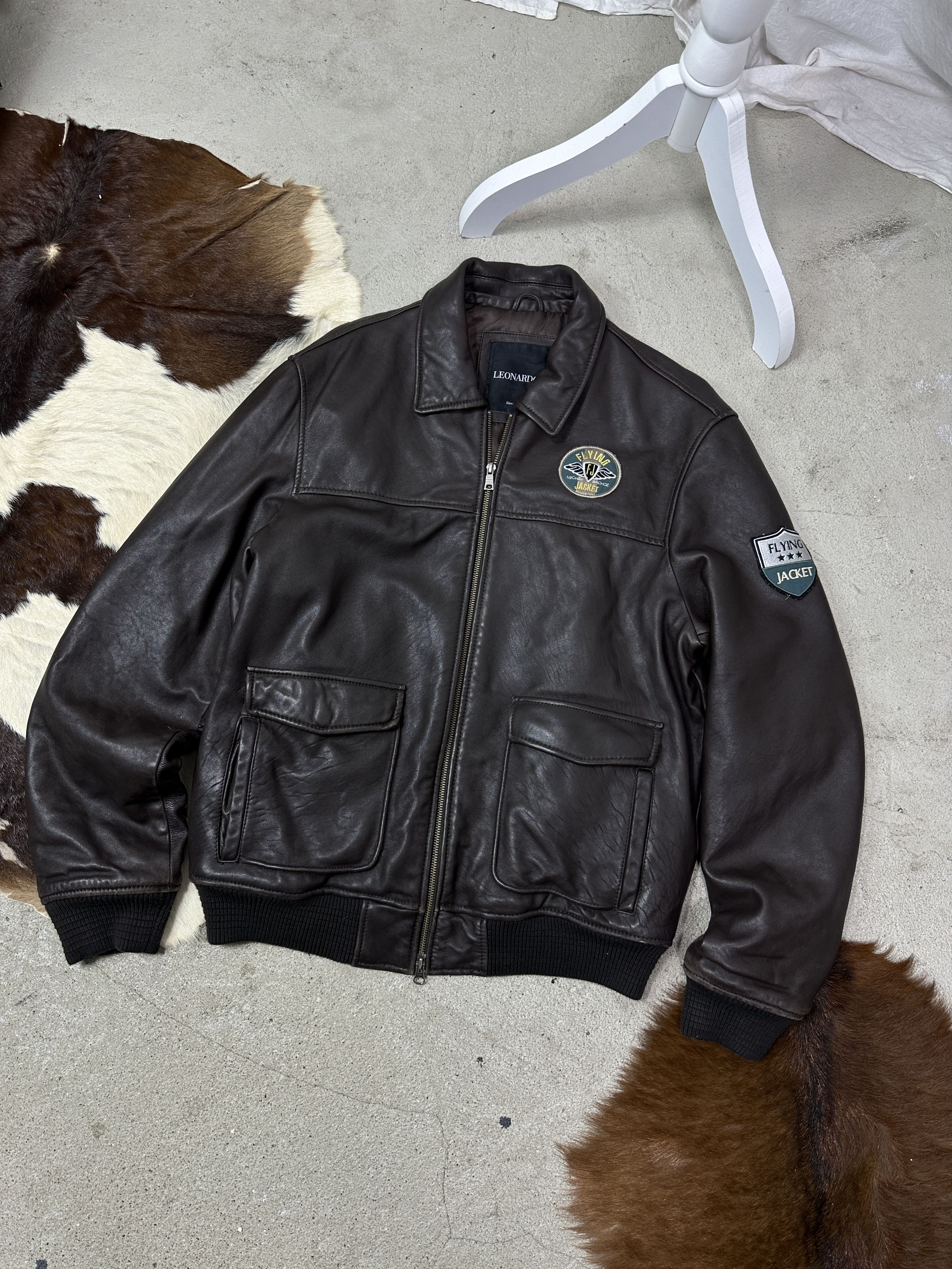 Vintage Vintage Leather Biker Moto Pilot Bomber Jacket 00s Size US L / EU 52-54 / 3 - 2 Thumbnail