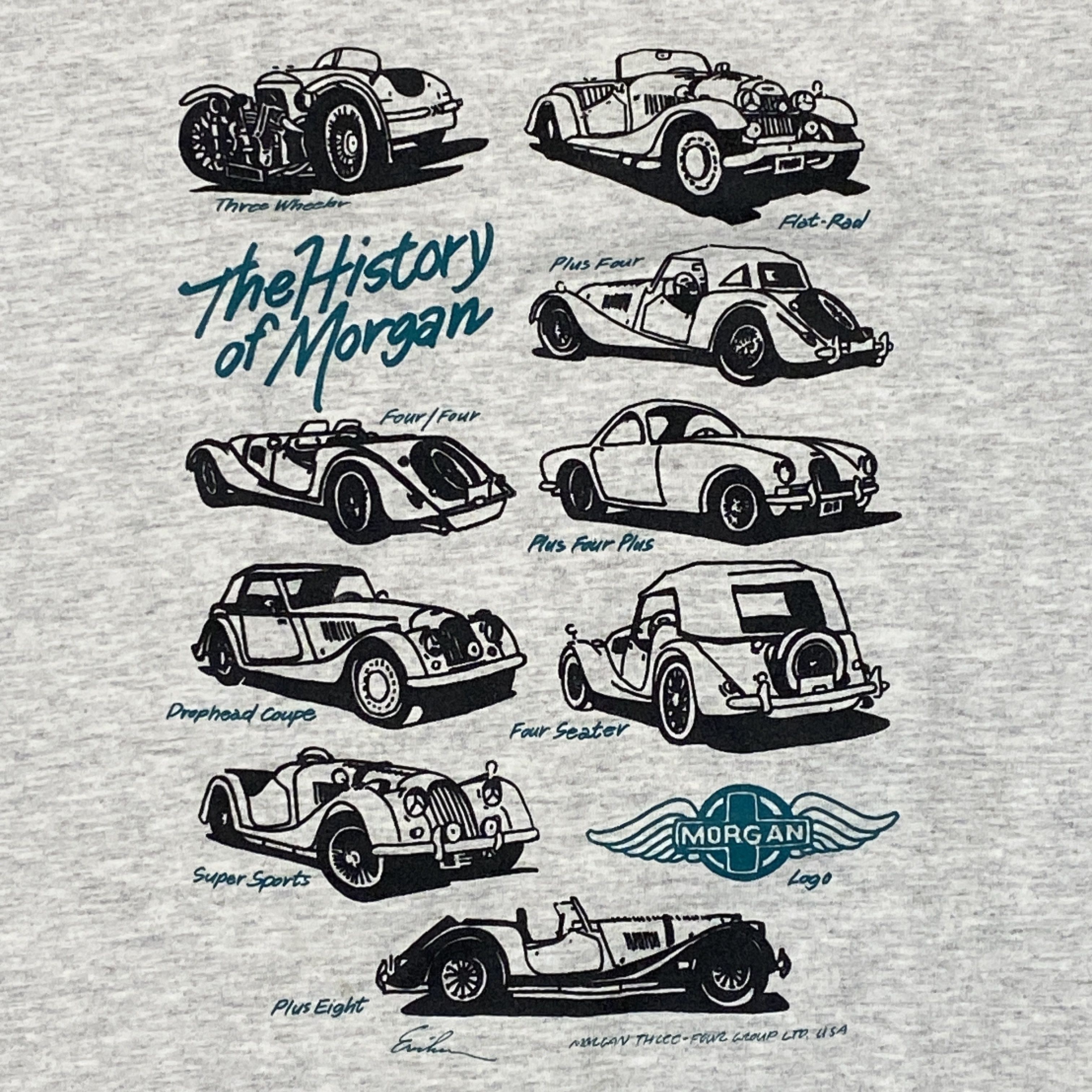 Vintage 80s Belton The HISTORY of MORGAN T Shirt Large Classic Cars Size US L / EU 52-54 / 3 - 2 Thumbnail