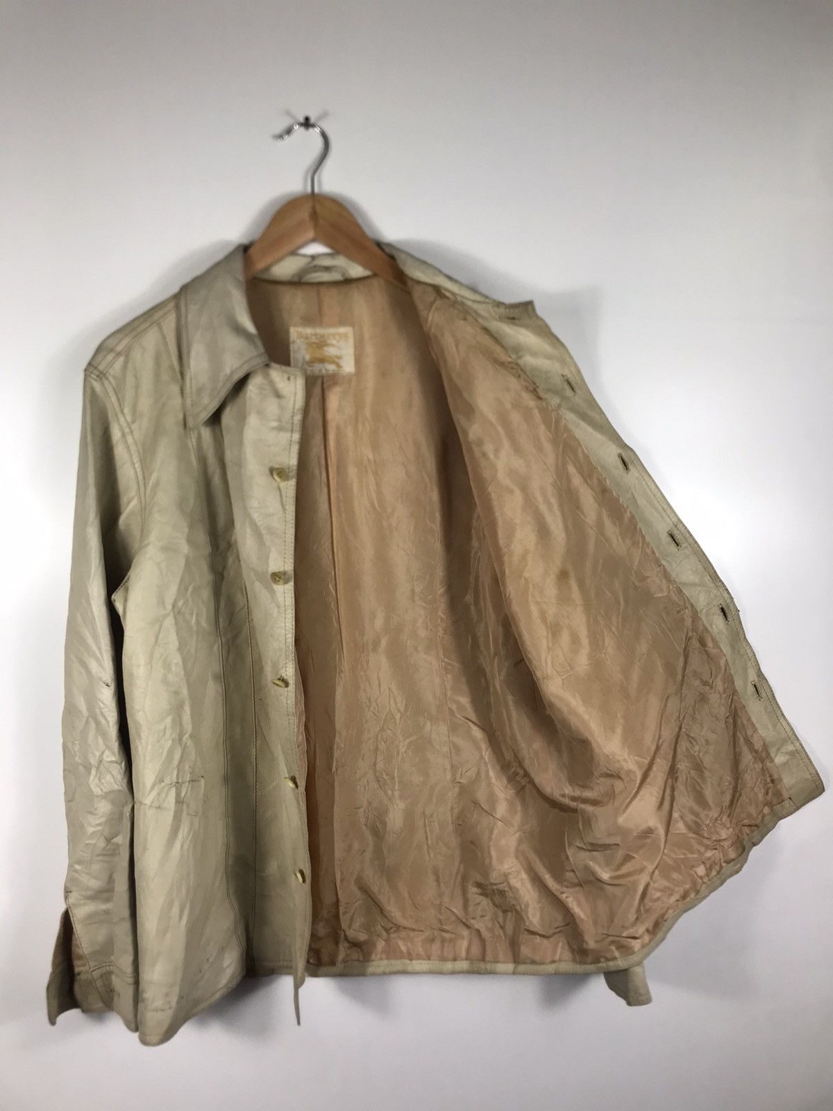 Burberry × Vintage ⚡️Vintage Burberry Distressed Leather Shirt Jacket Size US M / EU 48-50 / 2 - 9 Thumbnail