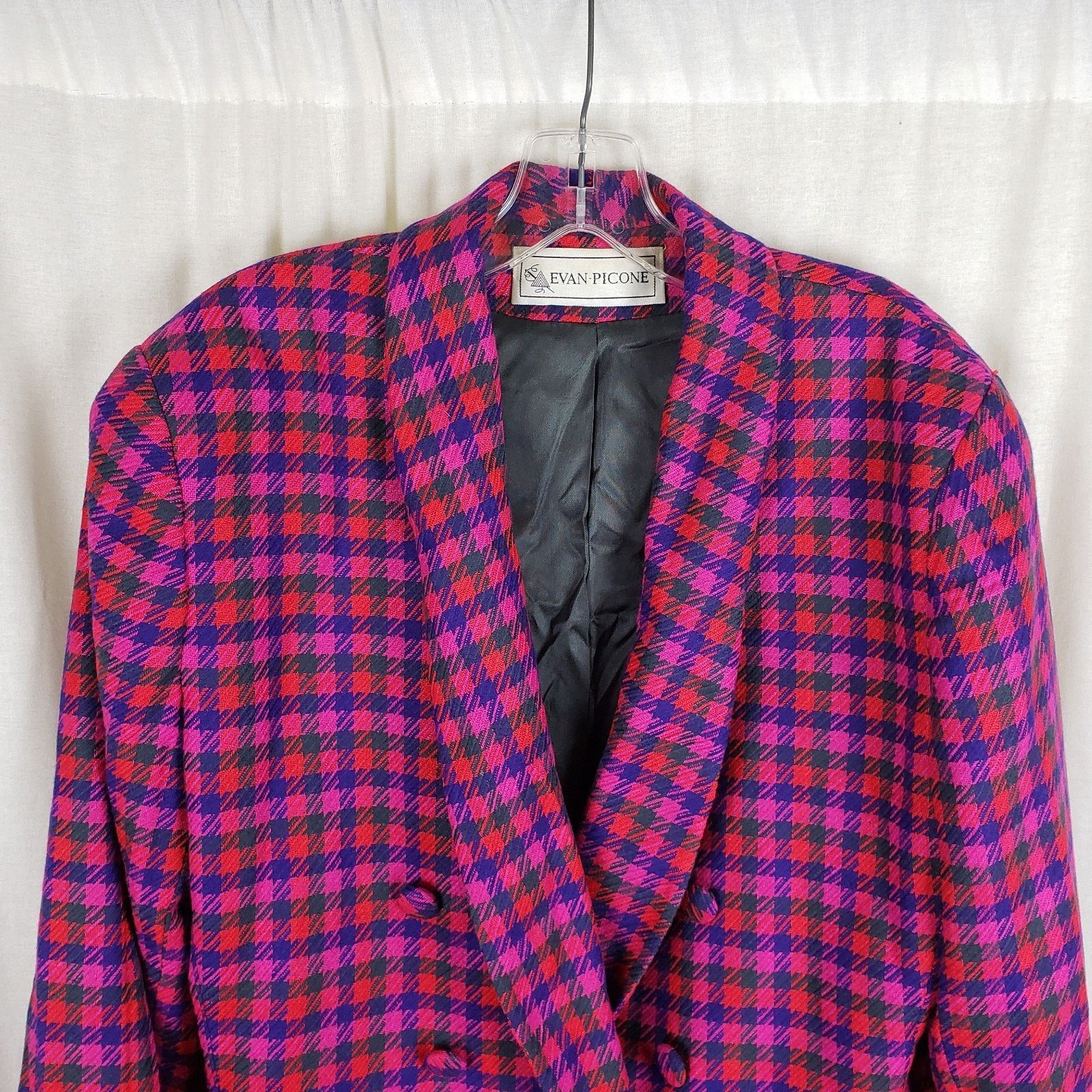 Evan Picone Evan Picone Houndstooth Wool Plaid Blazer Jacket Skirt Suit Size XXL / US 16-18 / IT 52-54 - 3 Thumbnail