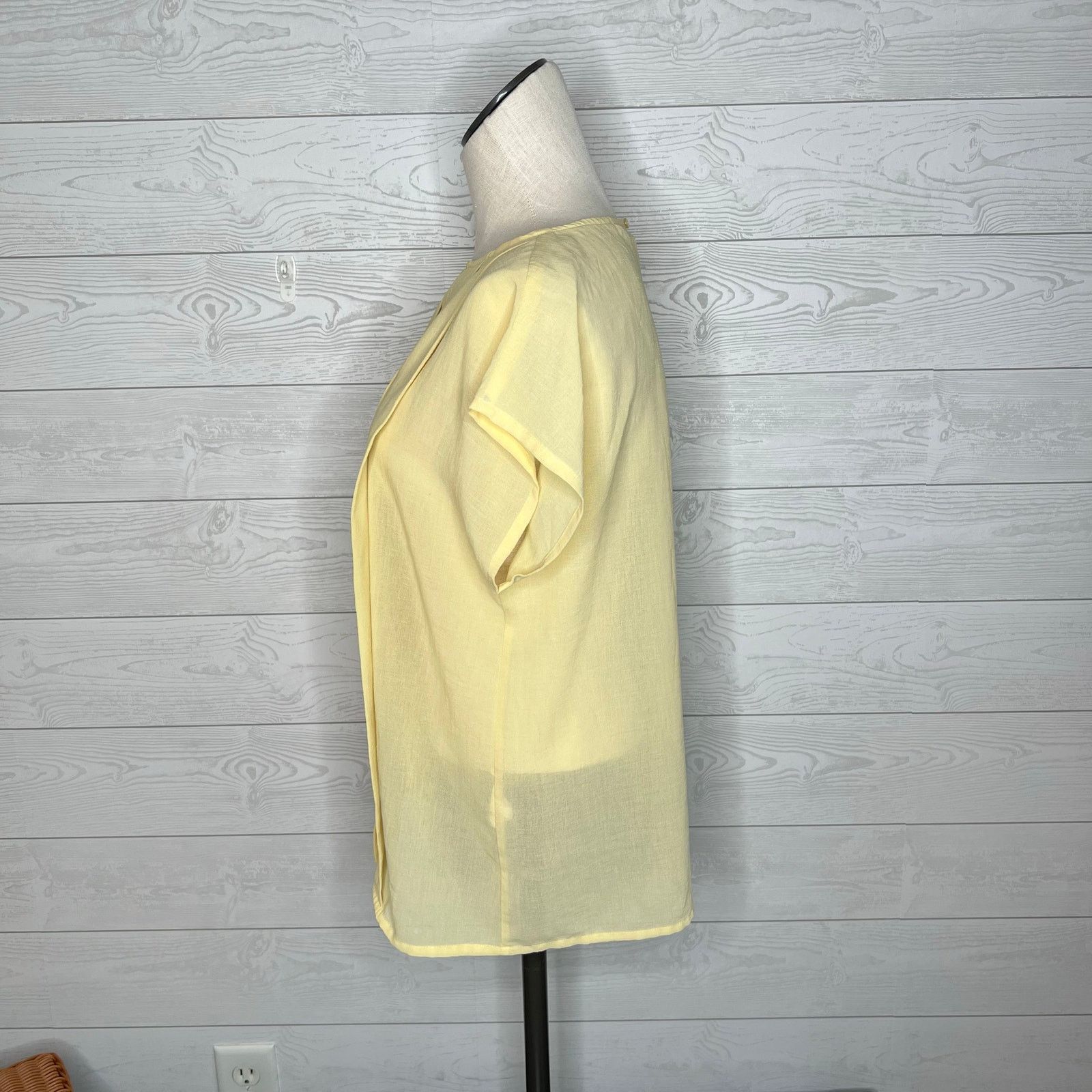 Other 80’s Vintage TanJay sunshine yellow pleated blouse Size 12 Size XL / US 12-14 / IT 48-50 - 2 Thumbnail