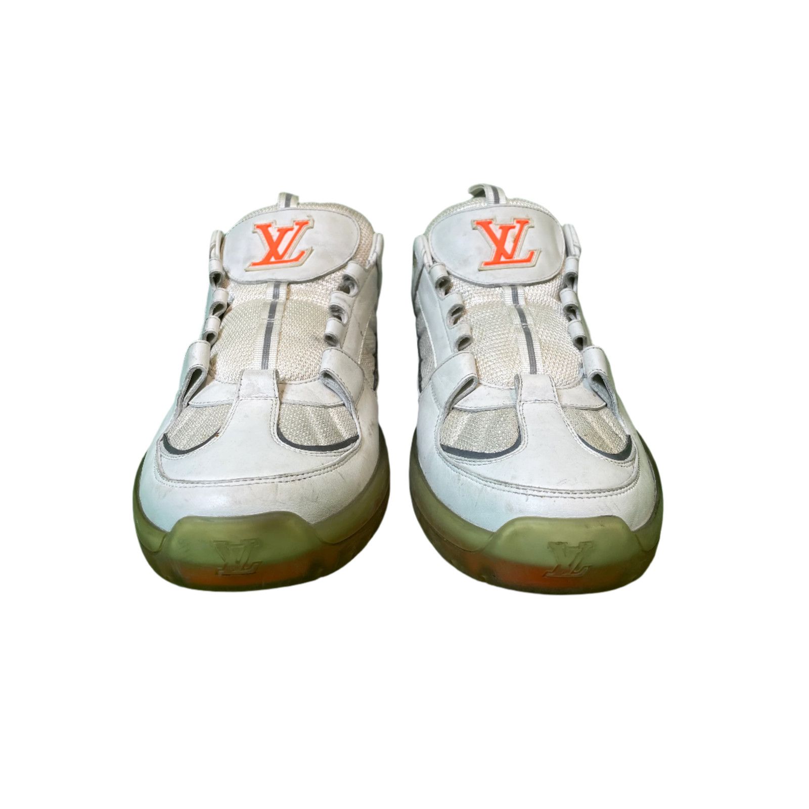Louis Vuitton LV Monogram White & Orange Sneaker Size US 10 / IT 40 - 3 Thumbnail