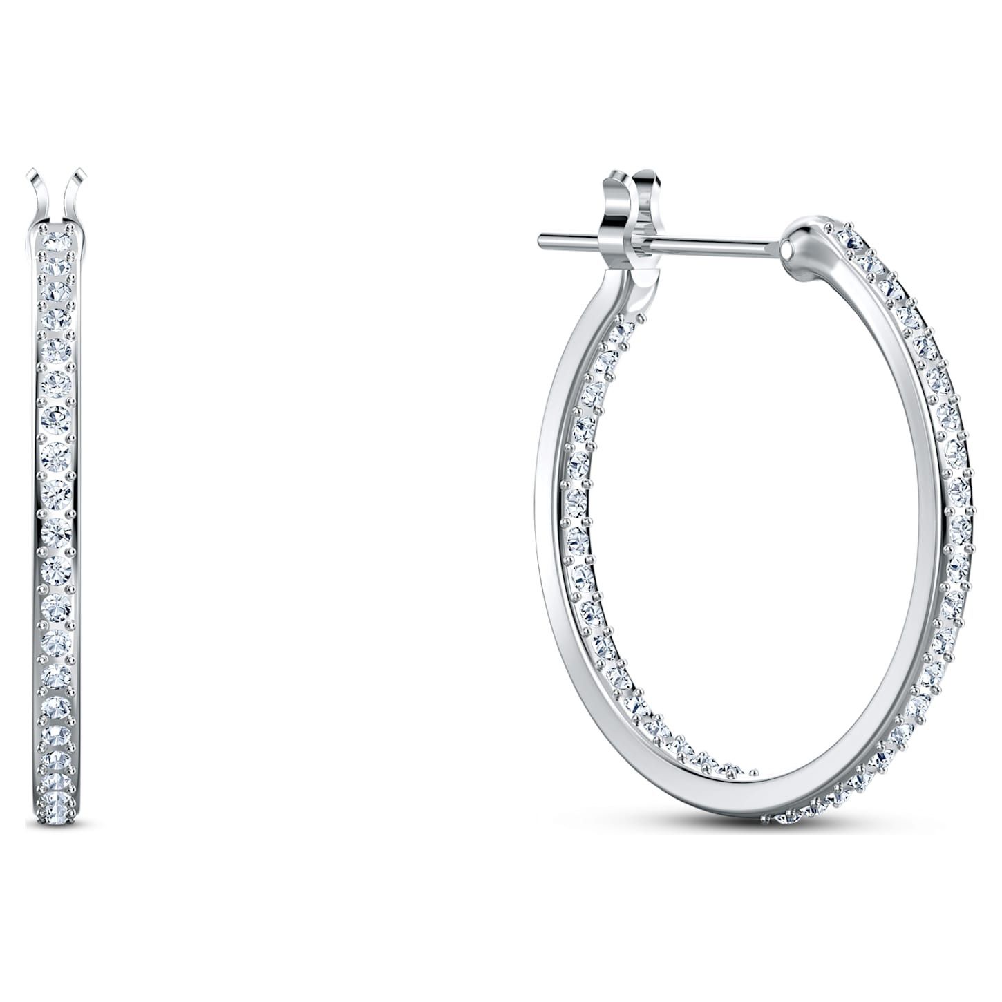 Swarovski Swarovski Spirit hoop pierced earrings Aqua, Rhodium plated Size ONE SIZE - 8 Thumbnail