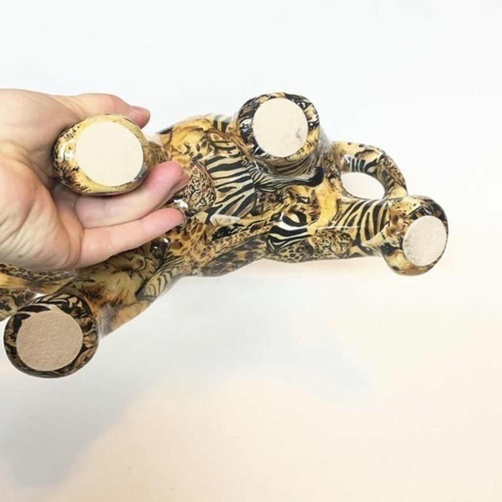 The Unbranded Brand NWOB Elephant Figurine Jungle Animal Print Safari Patchwork Size ONE SIZE - 5 Thumbnail