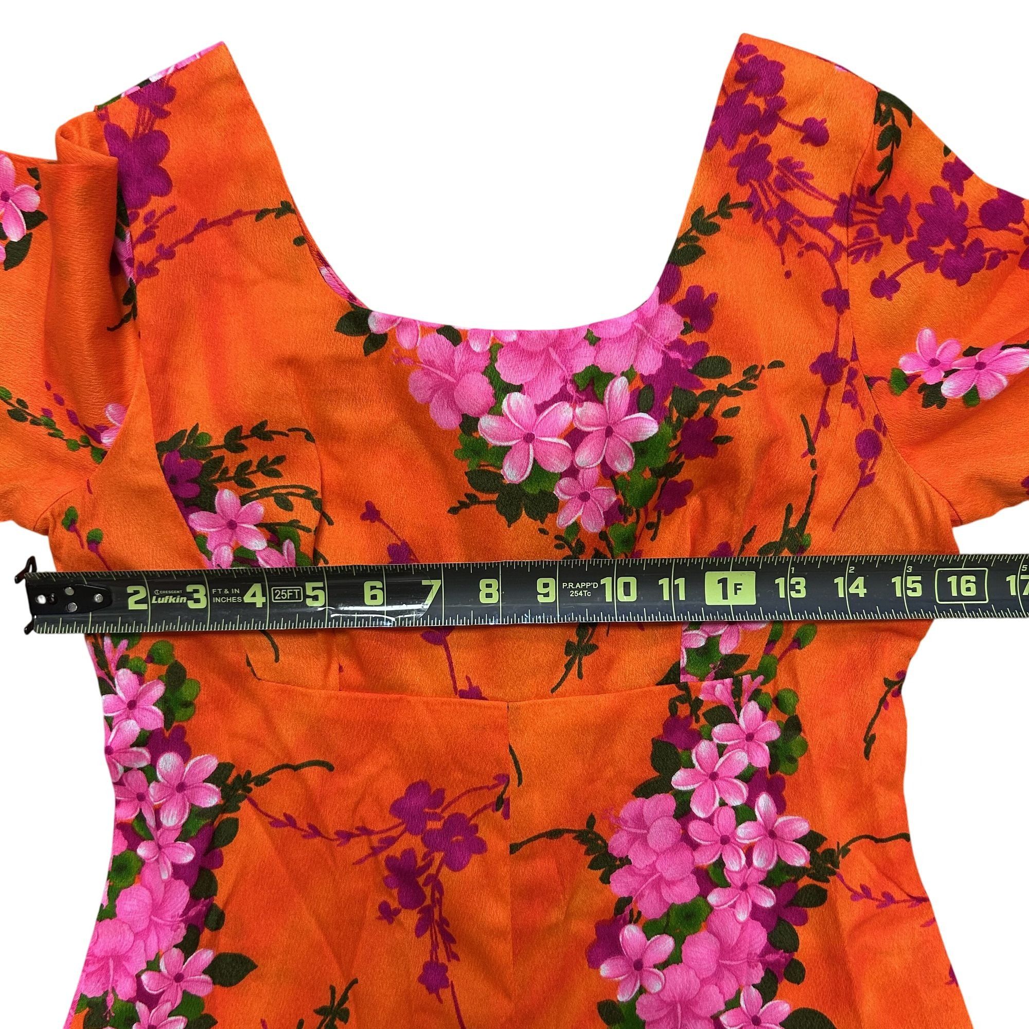 Other 60's Ui Maikai Floral Hawaiian WEDDING Dress Honeymoon Maxi Size S / US 4 / IT 40 - 8 Thumbnail
