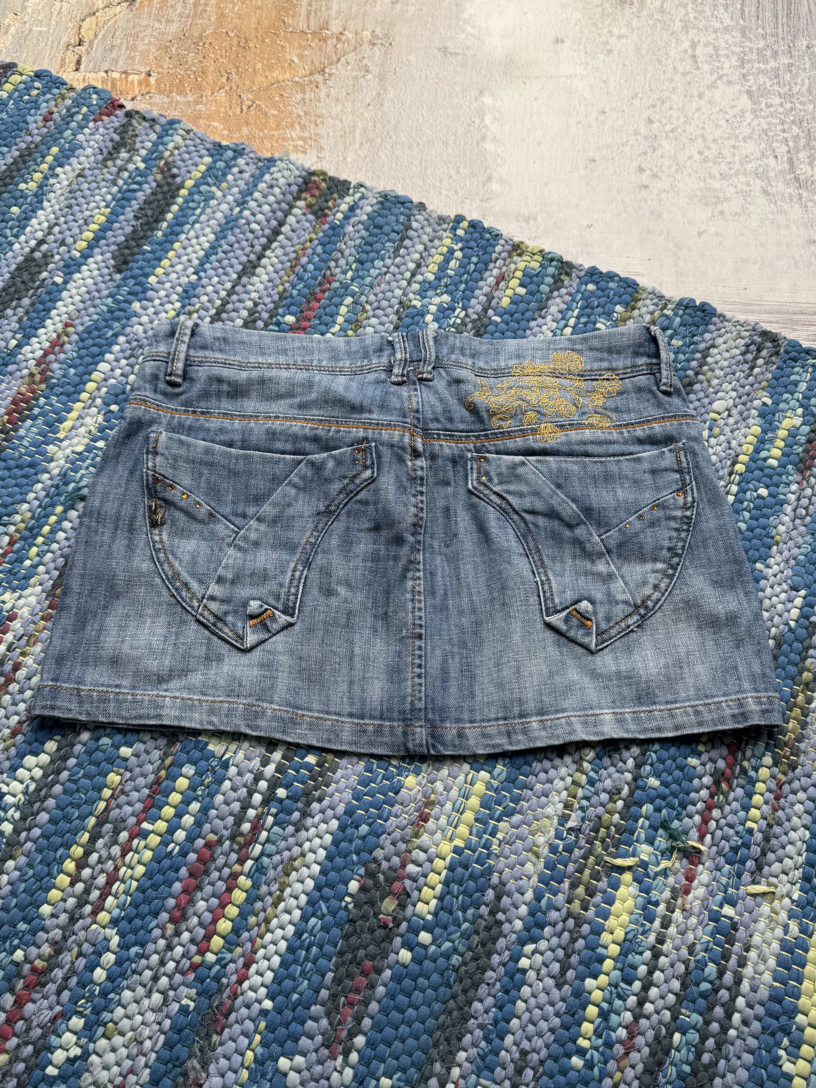 Vintage Vintage Denim Mini Skirt D15 Size 27" / US 4 / IT 40 - 4 Thumbnail