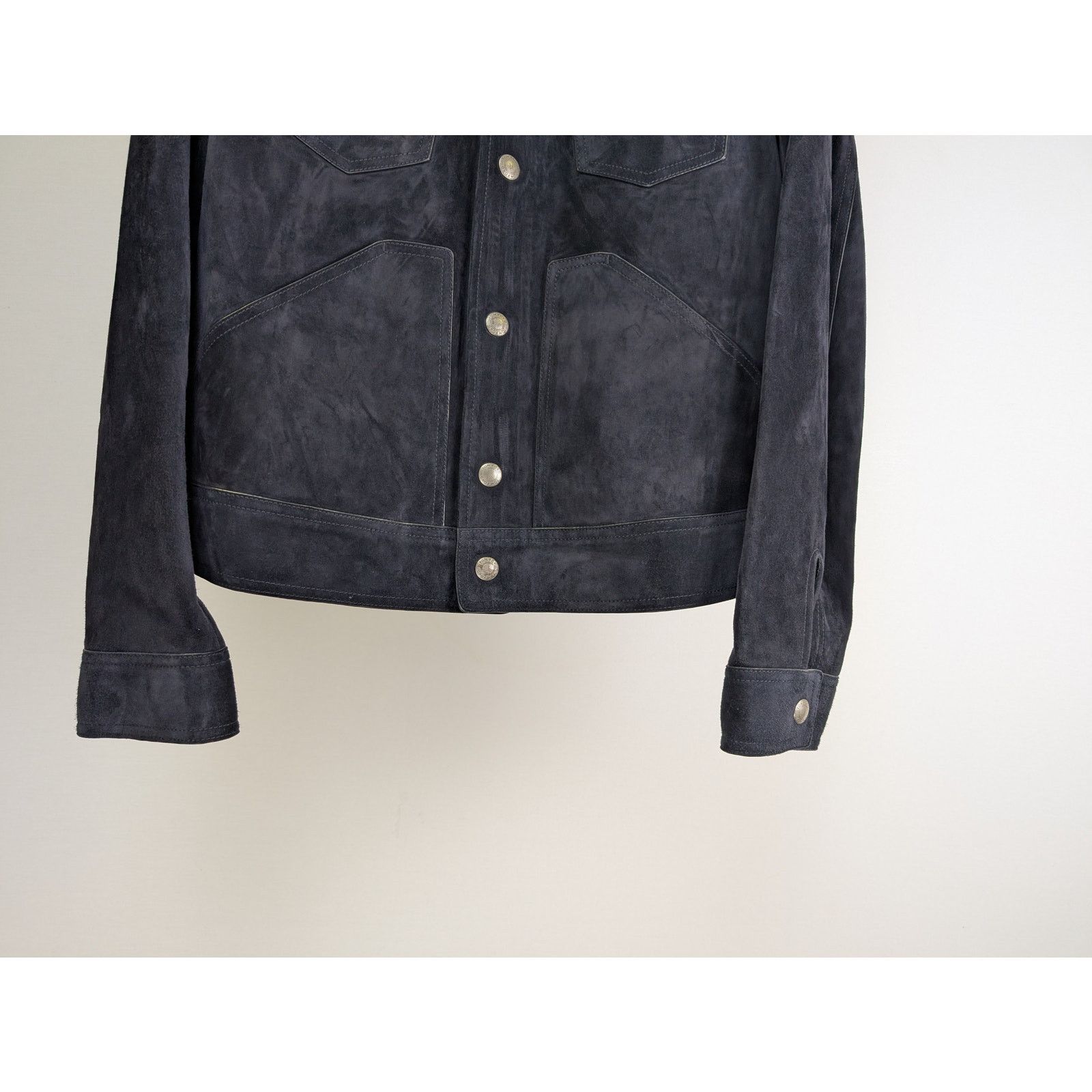 Tom Ford o1rshd1 Suede Button Jacket in Dark Navy Size US M / EU 48-50 / 2 - 4 Thumbnail