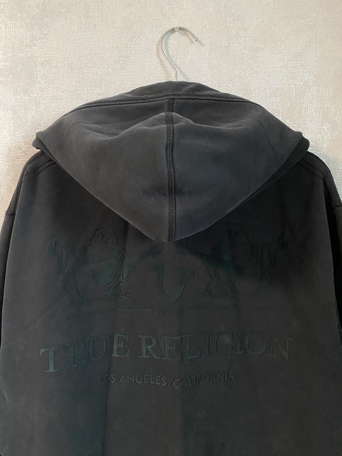 True Religion 💥VINTAGE TRUE RELIGION BIG BACK LOGO FADED ZIP HOODIE Y2K Size US XL / EU 56 / 4 - 2 Thumbnail