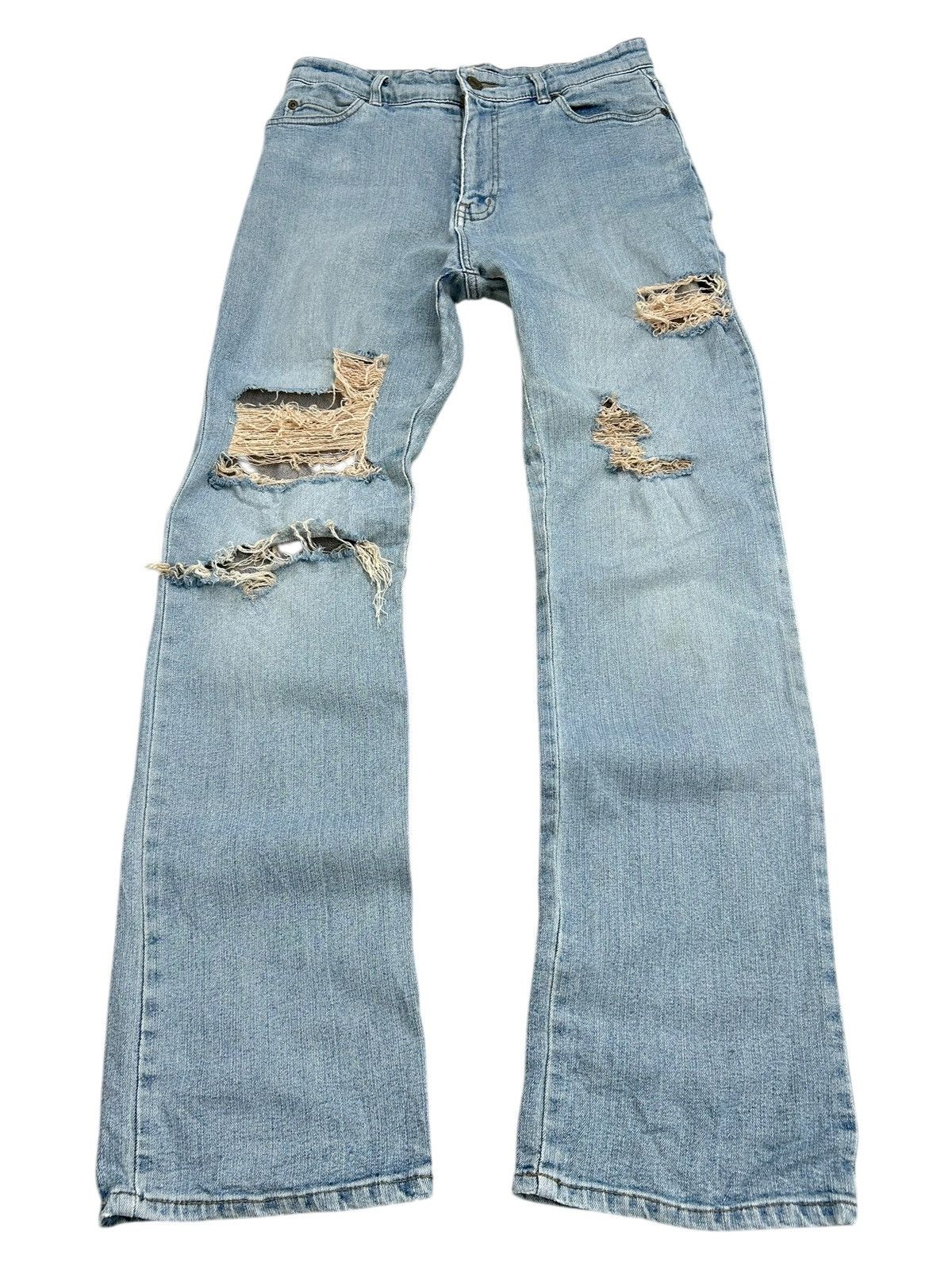 20471120 × Japanese Brand Daily Topic Japan Light Blue Jean Distressed Grunge Style Size US 28 / EU 44 - 2 Thumbnail