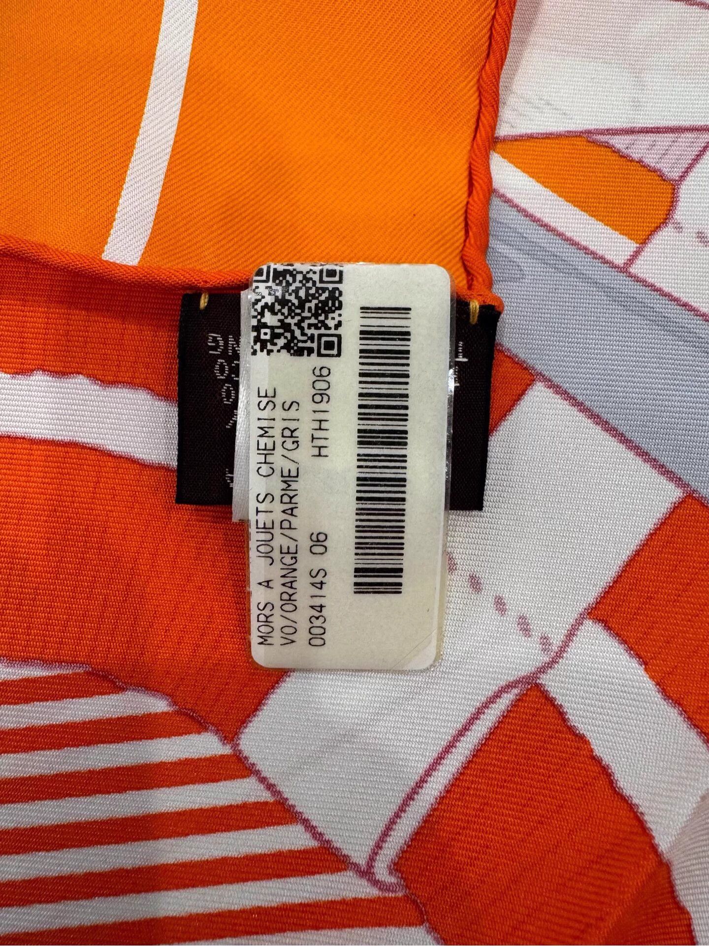 Hermes Hermes Horse Bit Lock Print Silk Scarf Orange 90cm Size ONE SIZE - 9 Thumbnail
