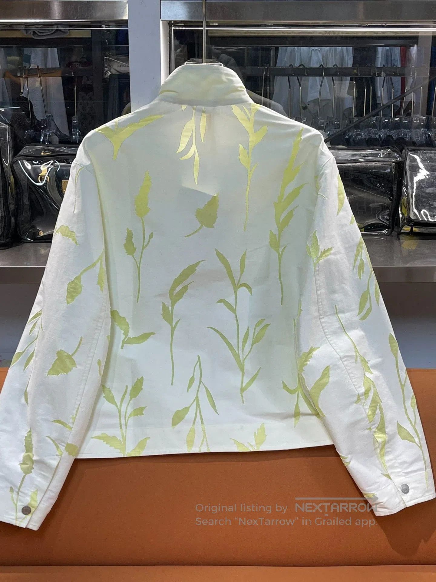 Hermes Hermes Men's White Green Plant Print Jacket. Size US L / EU 52-54 / 3 - 2 Thumbnail