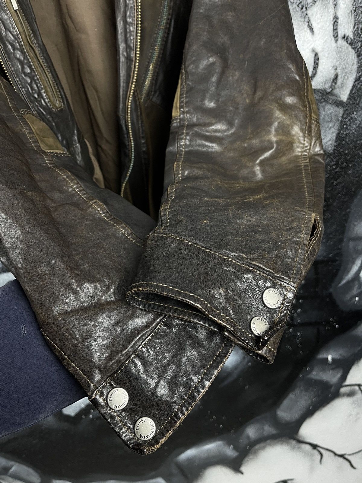 Chevignon Chevignon Registered Product 57 Vintage Brown Full Zip Sheepskin Leather Jacket Size US XL / EU 56 / 4 - 8 Thumbnail