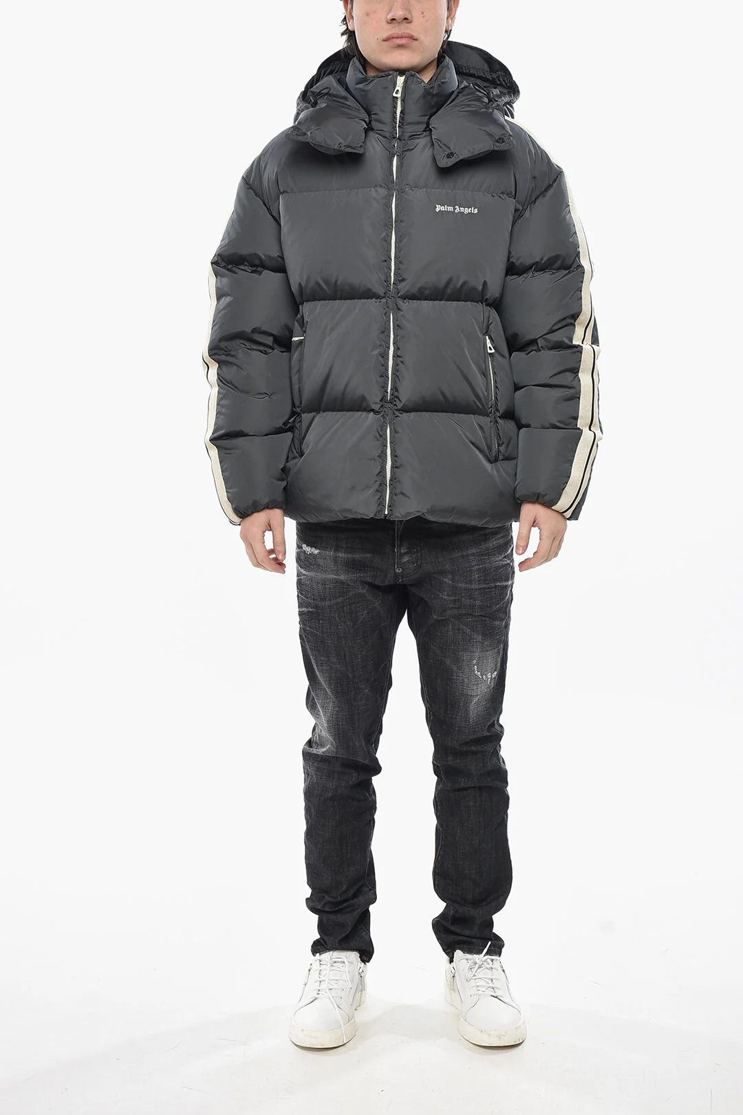 Palm Angels og1mm0326 Nylon Puffer Jacket in Black Size US XL / EU 56 / 4 - 4 Thumbnail
