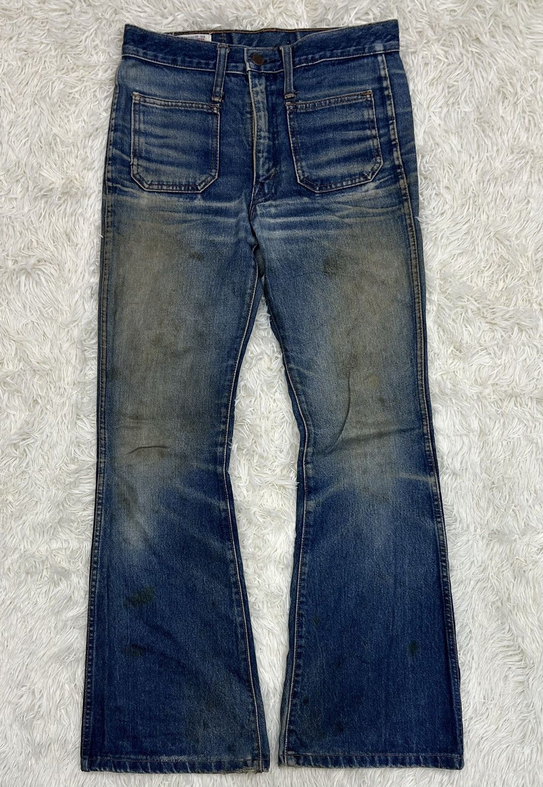 Big John × Japanese Brand × Vintage Vintage Big-John Distressed Flare Denim Pants Size US 28 / EU 44 - 2 Thumbnail