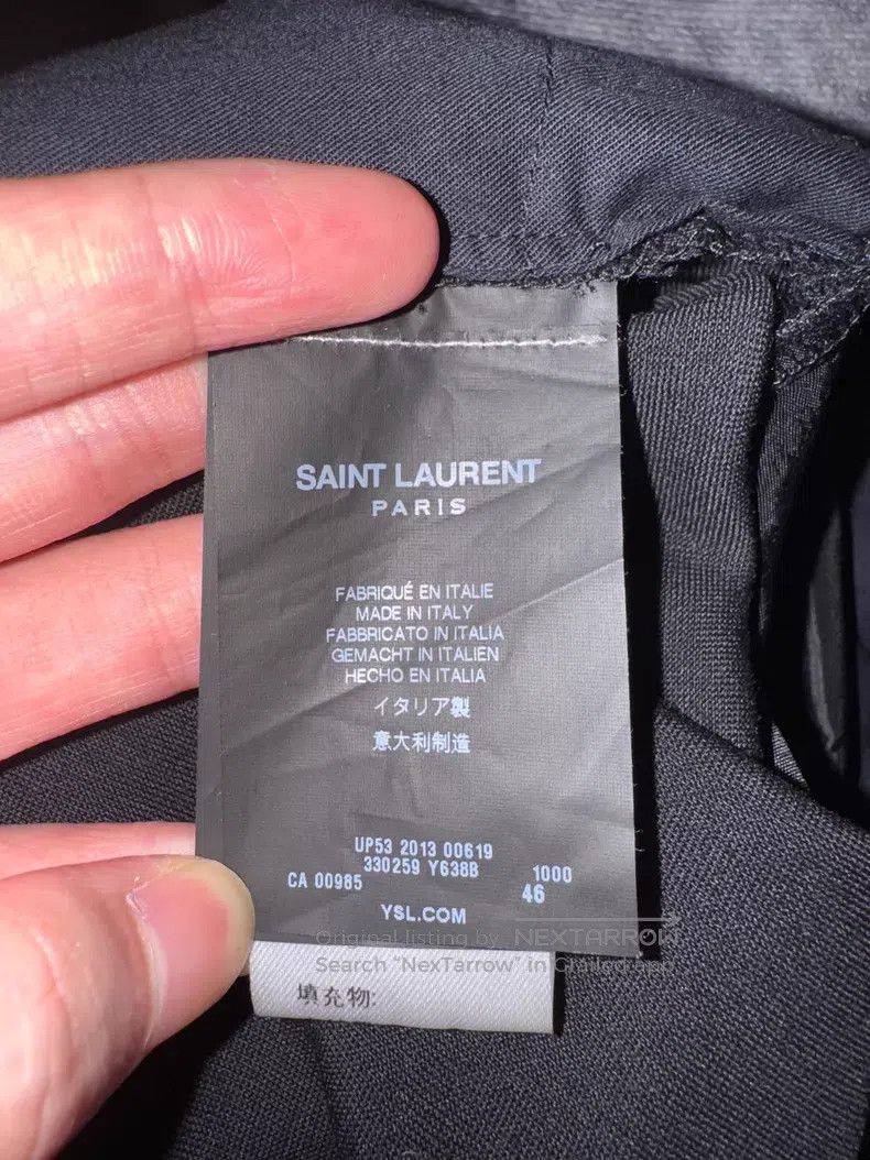 Saint Laurent Paris Saint Laurent Paris Black Samurai Satin Wool Smoking Pants Size US 30 / EU 46 - 8 Thumbnail