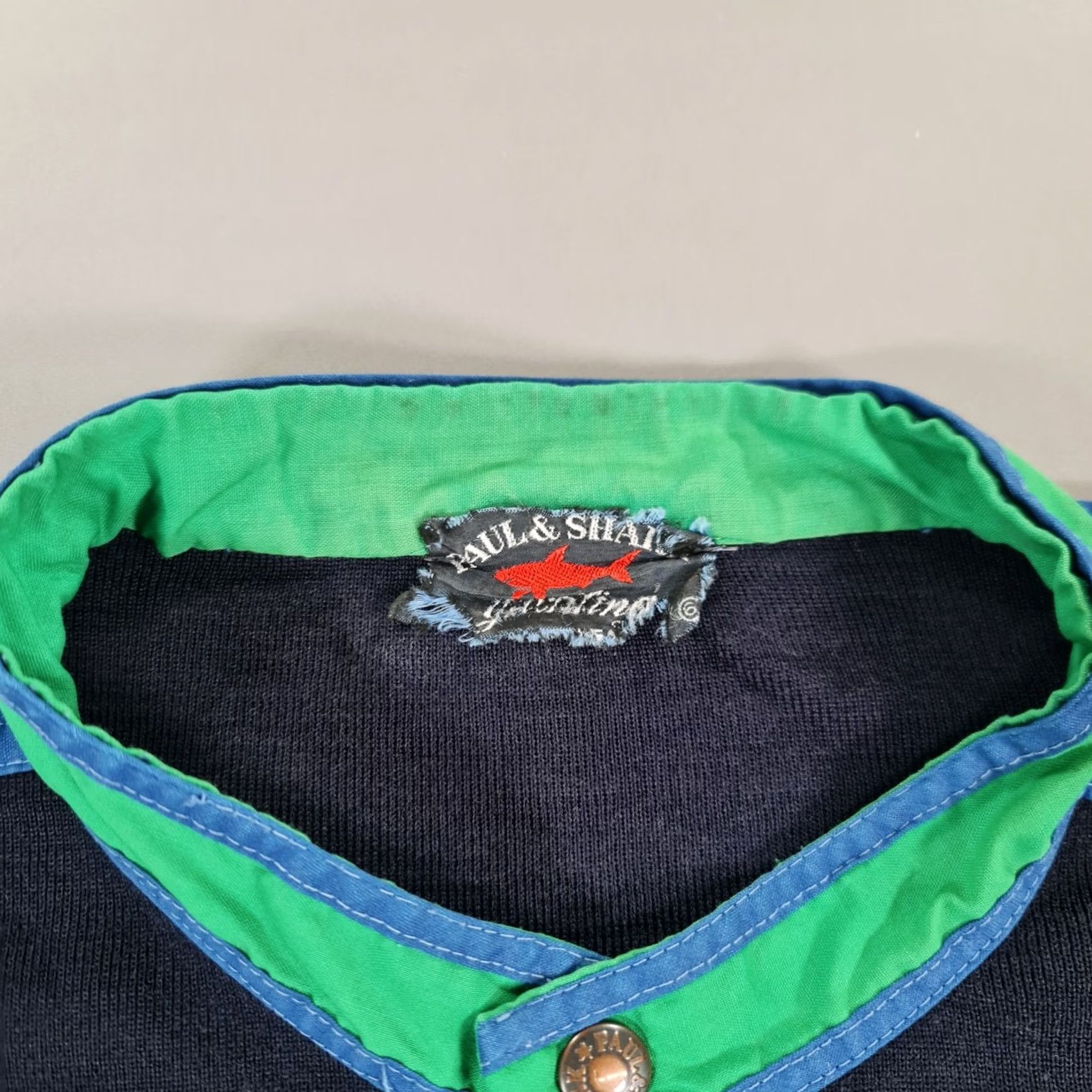 Paul & Shark VINTAGE Paul & Shark Jumper Mens Pullover Knit Navy Blue Large Cotton Crew Neck Knitwear Pullover with Pockets Size US L / EU 52-54 / 3 - 3 Thumbnail