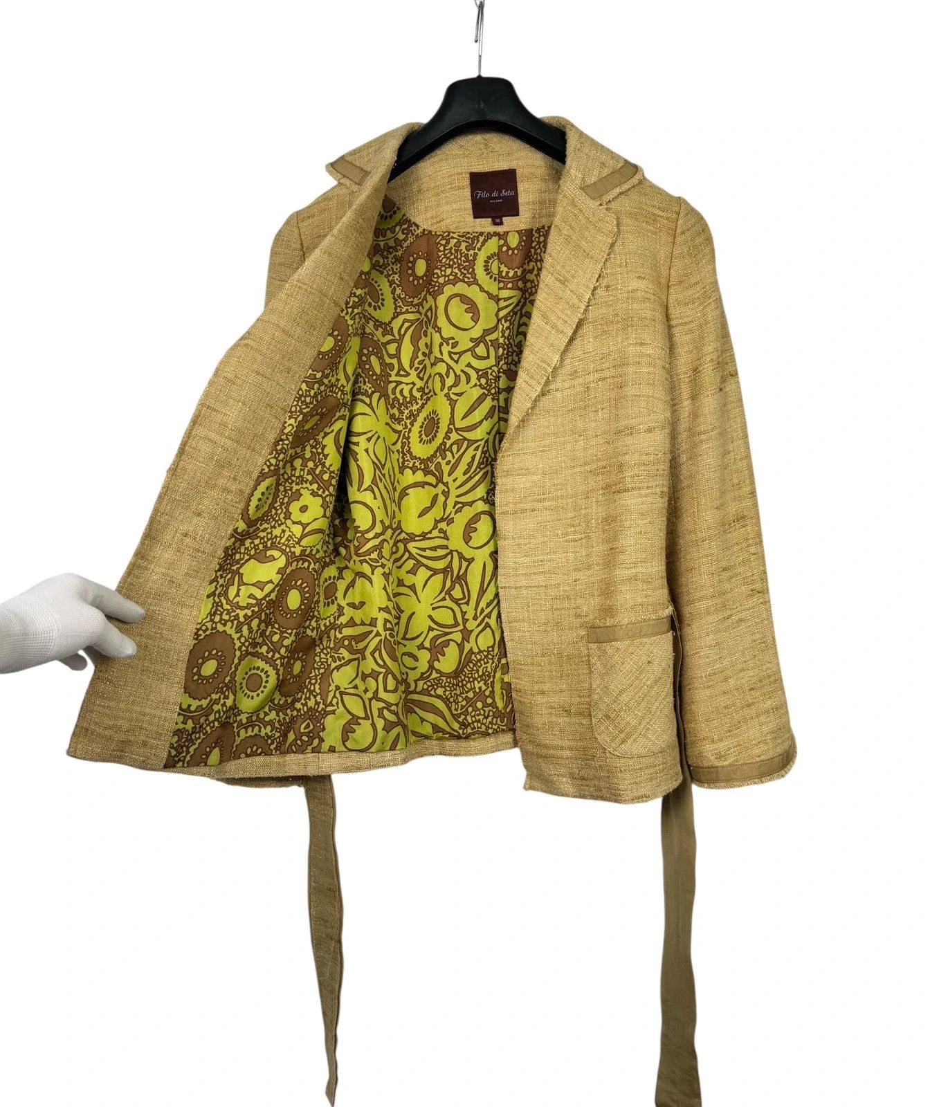 Other Filo Di Seta Dupion Silk Belted Jacket size 38 Made In Japan Size XS / US 0-2 / IT 36-38 - 11 Thumbnail