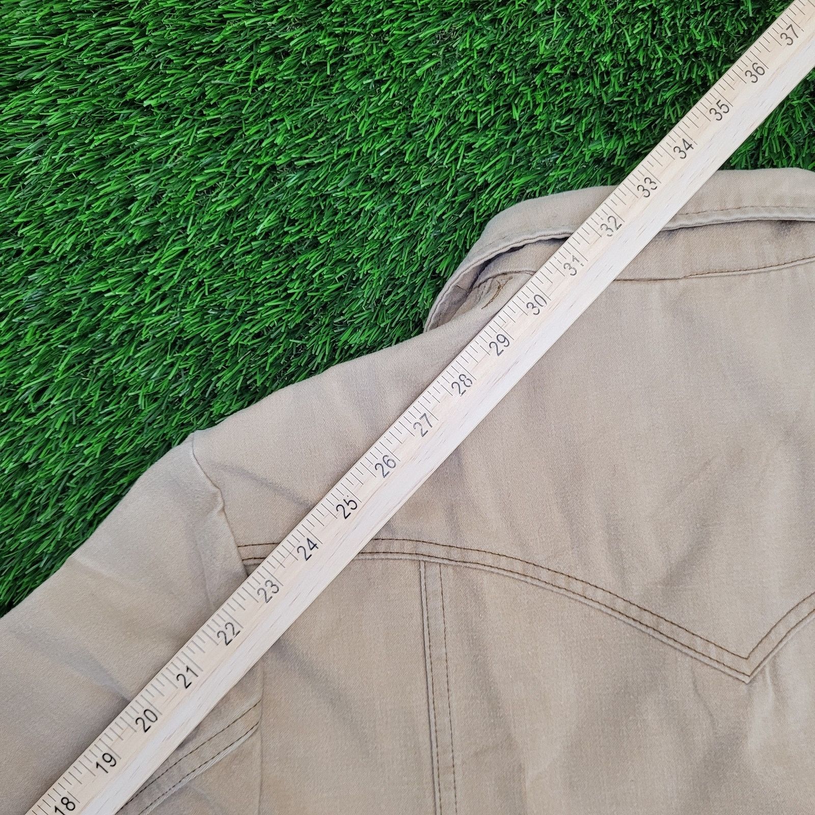 Lee Vintage 60s Lee Snap Button Shirt XL 24x29 Khaki Brown USA Size US XL / EU 56 / 4 - 6 Thumbnail