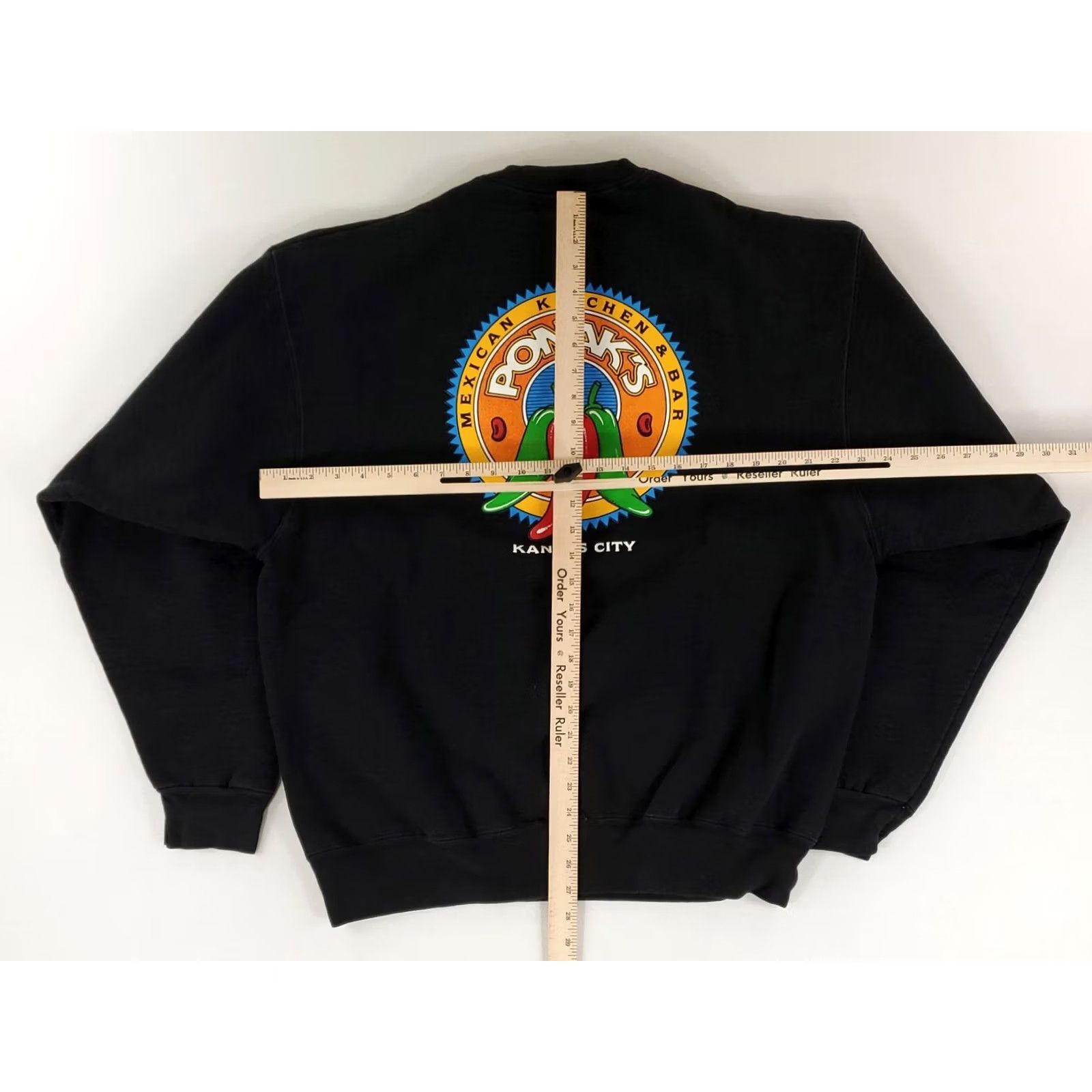 Fruit Of The Loom VINTAGE Fruit of the Loom Sweatshirt Mens XL Black 90s Ponak's Mexican Supercotton Pullover Size US XL / EU 56 / 4 - 8 Thumbnail
