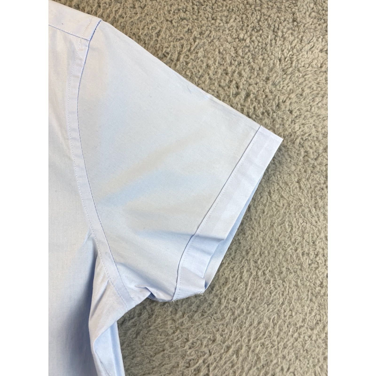 Vintage Trouvaille Paris Men's M Short Sleeve Casual Dress Shirt Blue Shirt Button-Up Casual Beach Hawaiian 80-17 Mens Size US M / EU 48-50 / 2 - 4 Thumbnail
