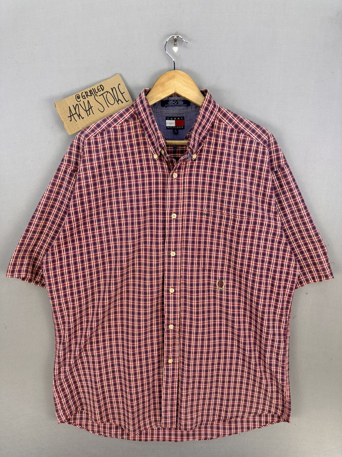 Tommy Hilfiger Mini Check Flannel Shirt Short Sleeve