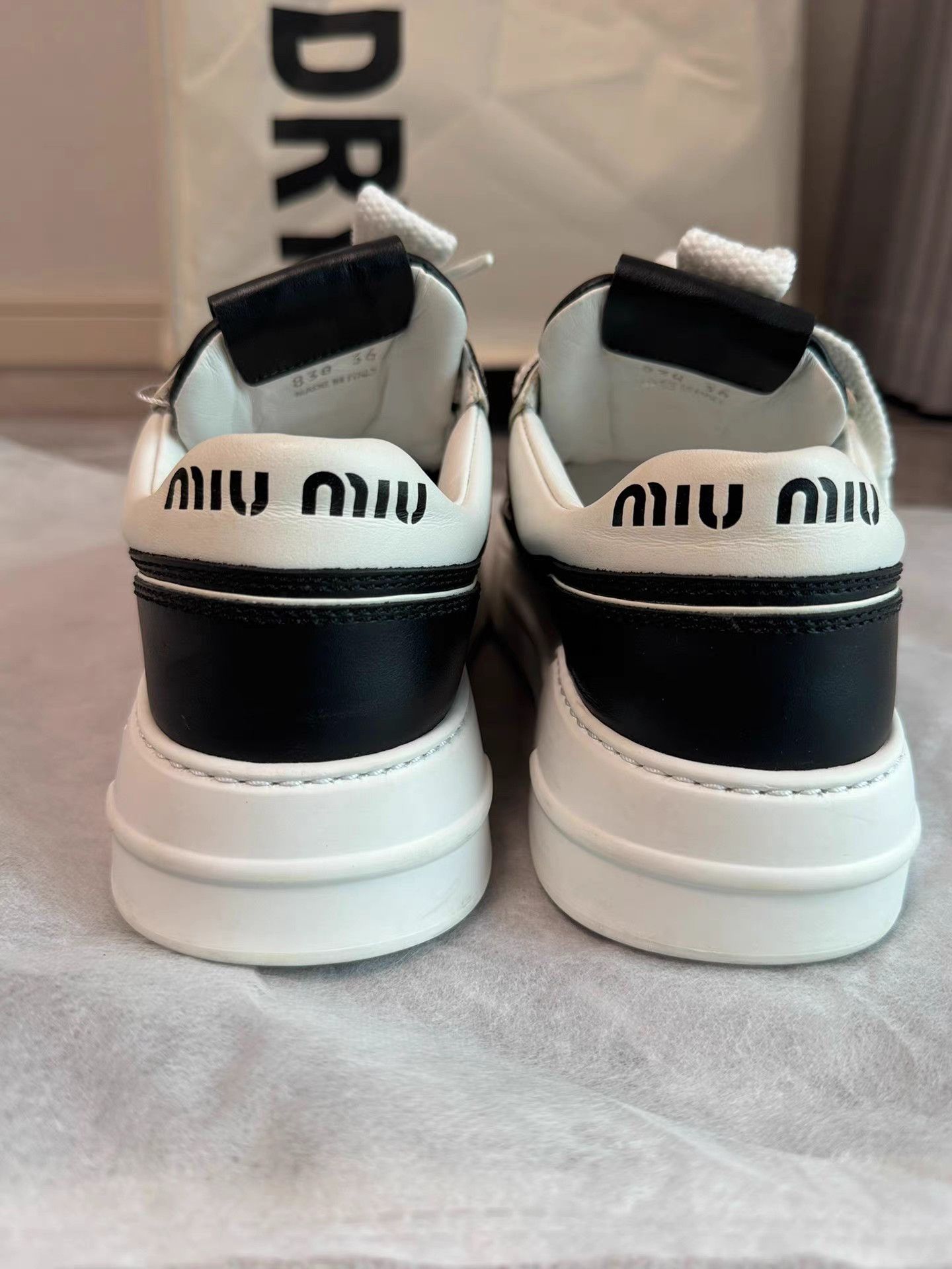 Miu Miu MiuMiu Black & White Panda Sneakers K6 Size US 6 / IT 36 - 5 Thumbnail