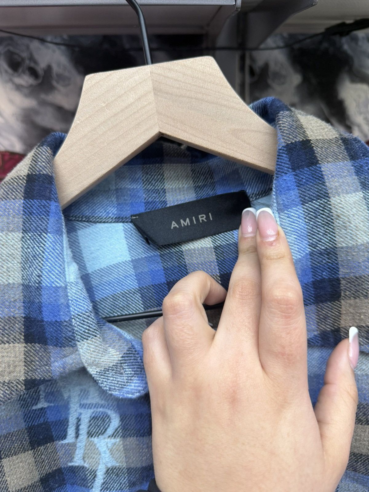 Amiri Amiri Blue Flannel L/S Size US L / EU 52-54 / 3 - 5 Thumbnail