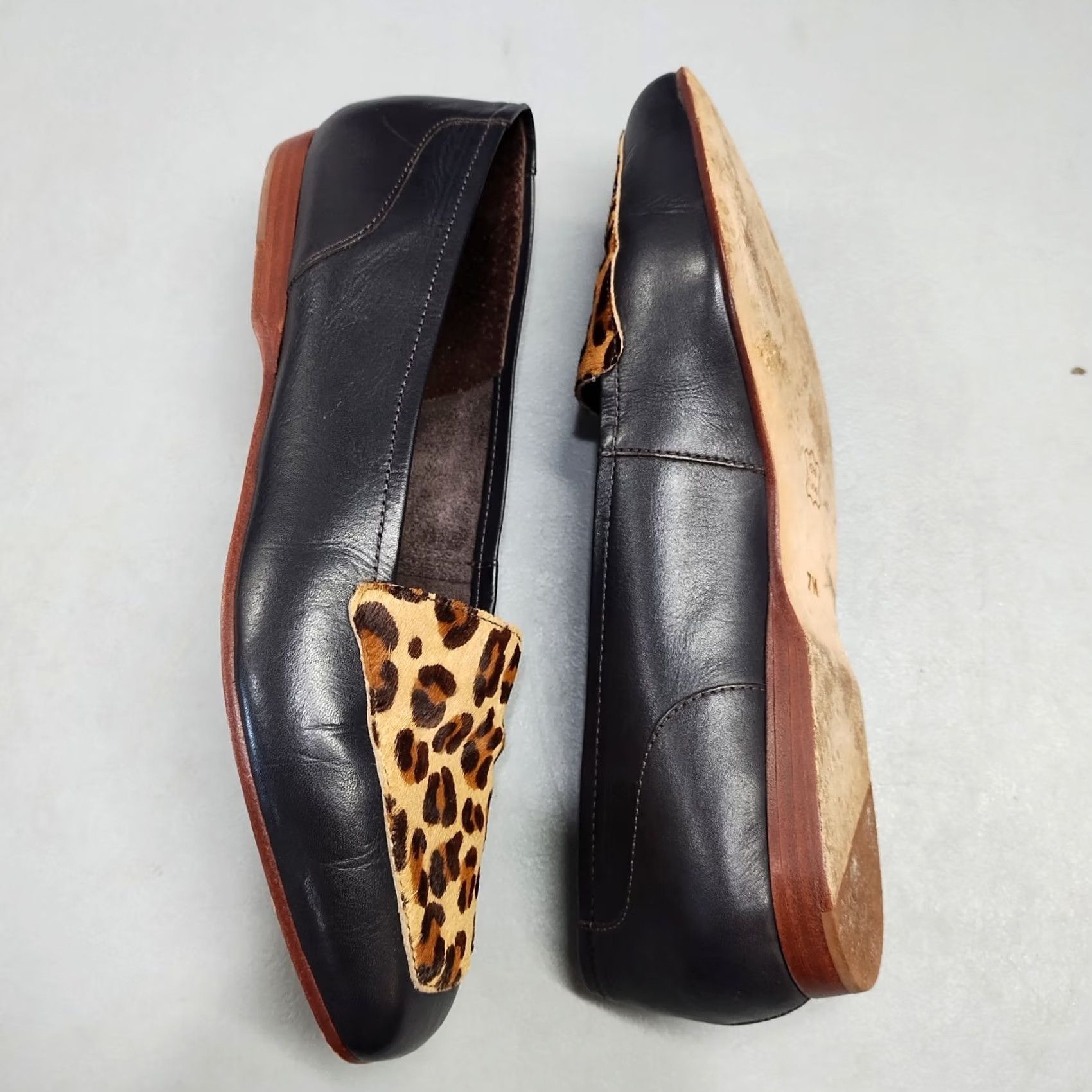 Kenzo Enzo Angiolini Loafers Womens US 7M Multicolor Leopard Print Leather Square Toe Size US 7 / IT 37 - 3 Thumbnail
