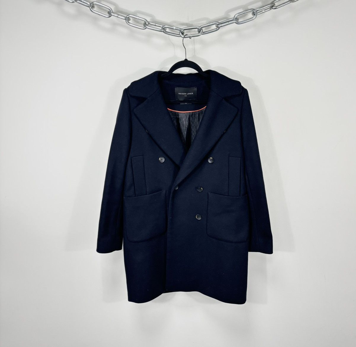 Other Maison Lener Women’s Navy Wool Blend Double Breasted Peacoat Size S / US 4 / IT 40 - 1 Thumbnail