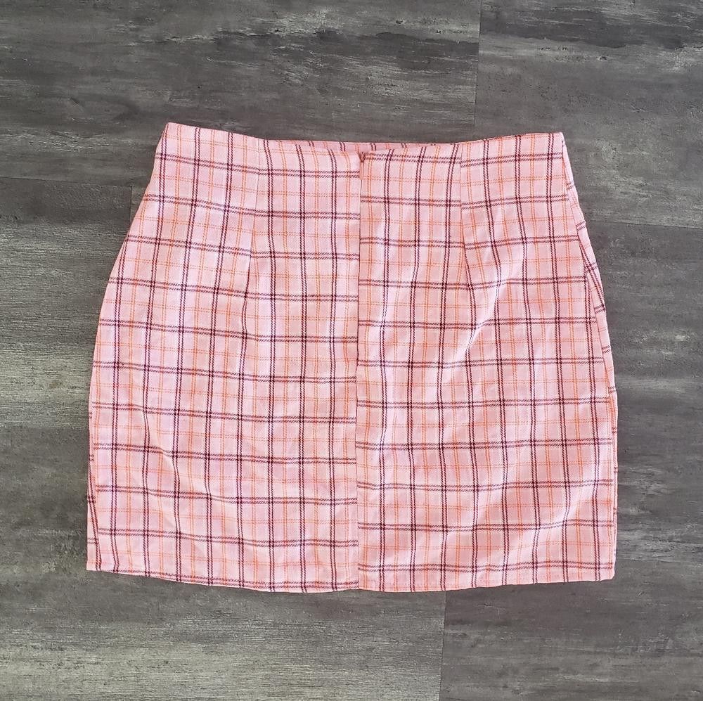 Shein Pink Plaid SHEIN High Waisted Mini Size 28" / US 6 / IT 42 - 2 Thumbnail
