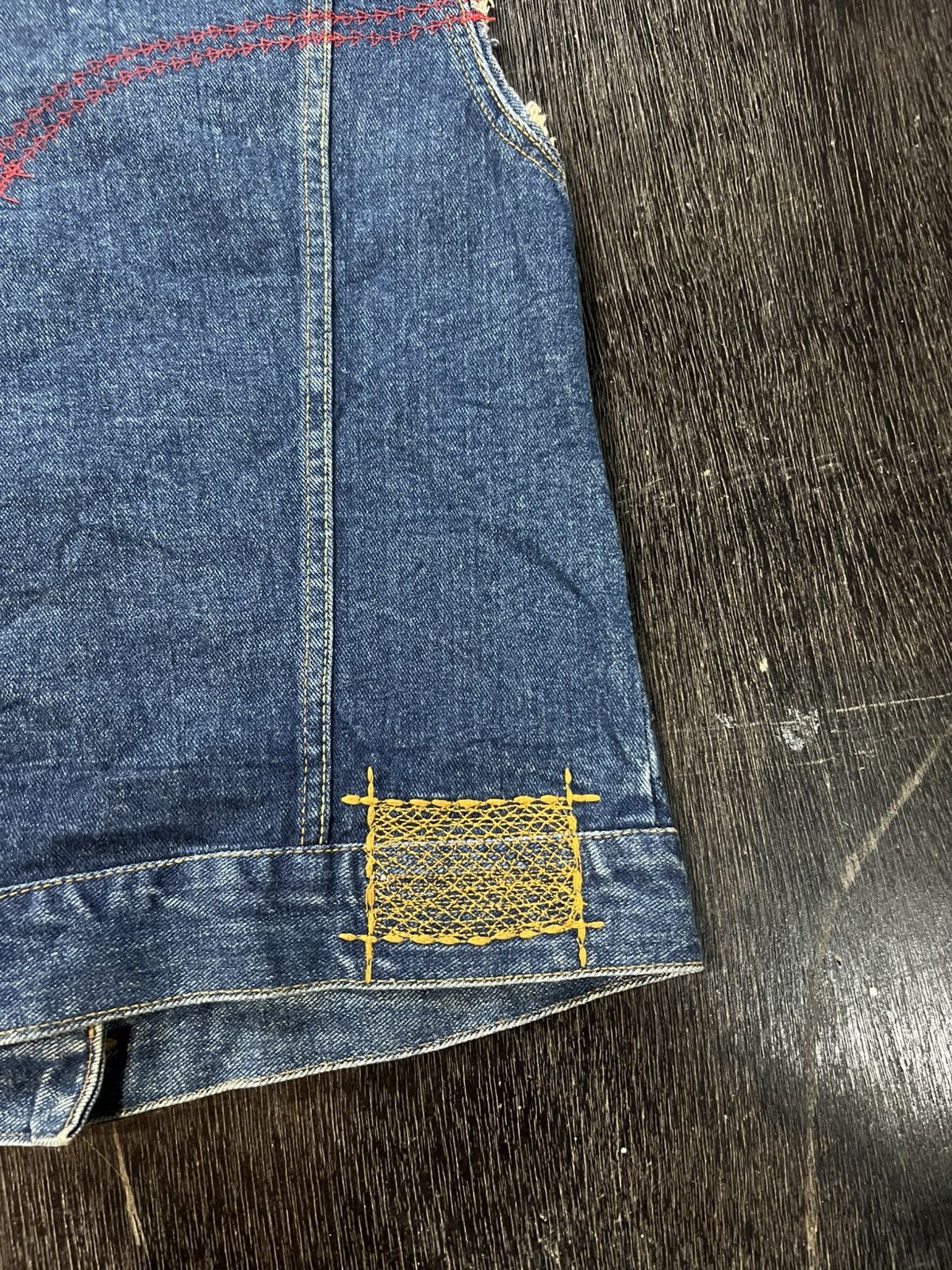 Japanese Brand DOUBLE U Custom Stitch Distressed Denim Vest Size US M / EU 48-50 / 2 - 10 Thumbnail