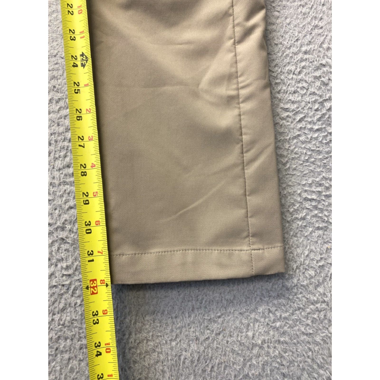 Banana Republic BANANA REPUBLIC HICKING - PANTS - Men - Slim Fit 33x32 - Tan - Golf/Khaki Solid Flat Front Zip Pockets - 131-24 Size US 33 - 5 Thumbnail